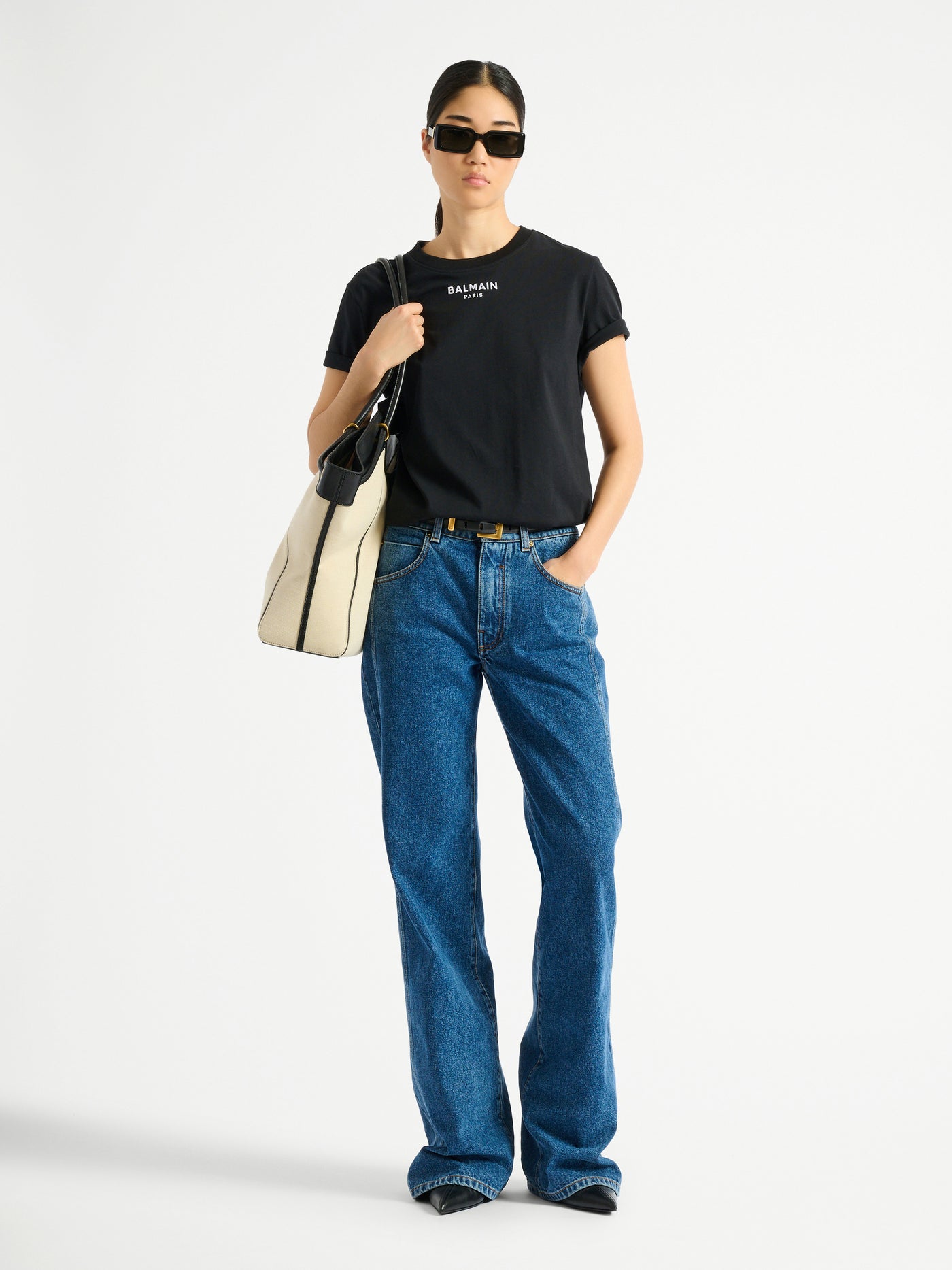 Besticktes Balmain Paris T-Shirt