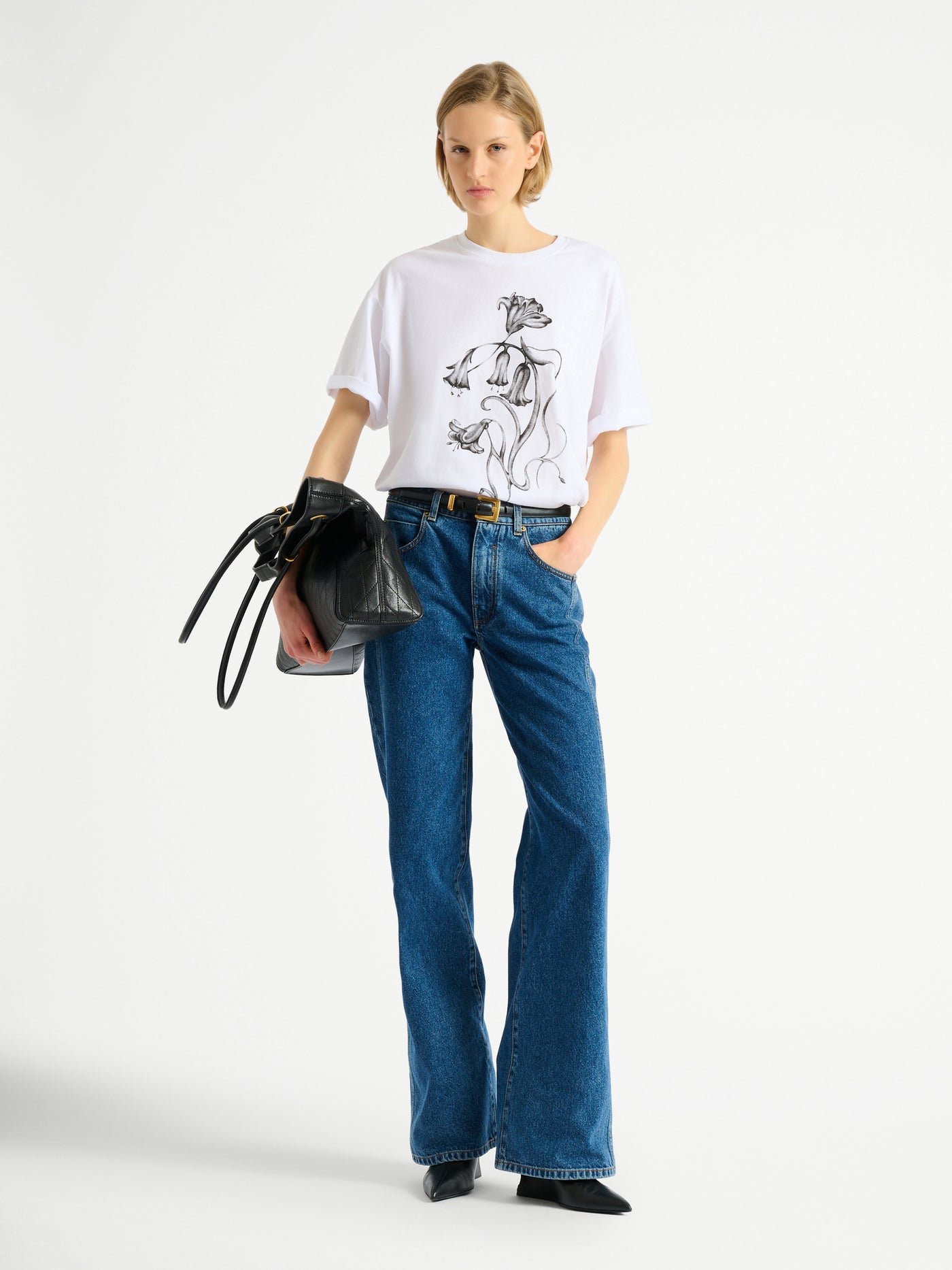 Bedrucktes Balmain Flower T-Shirt