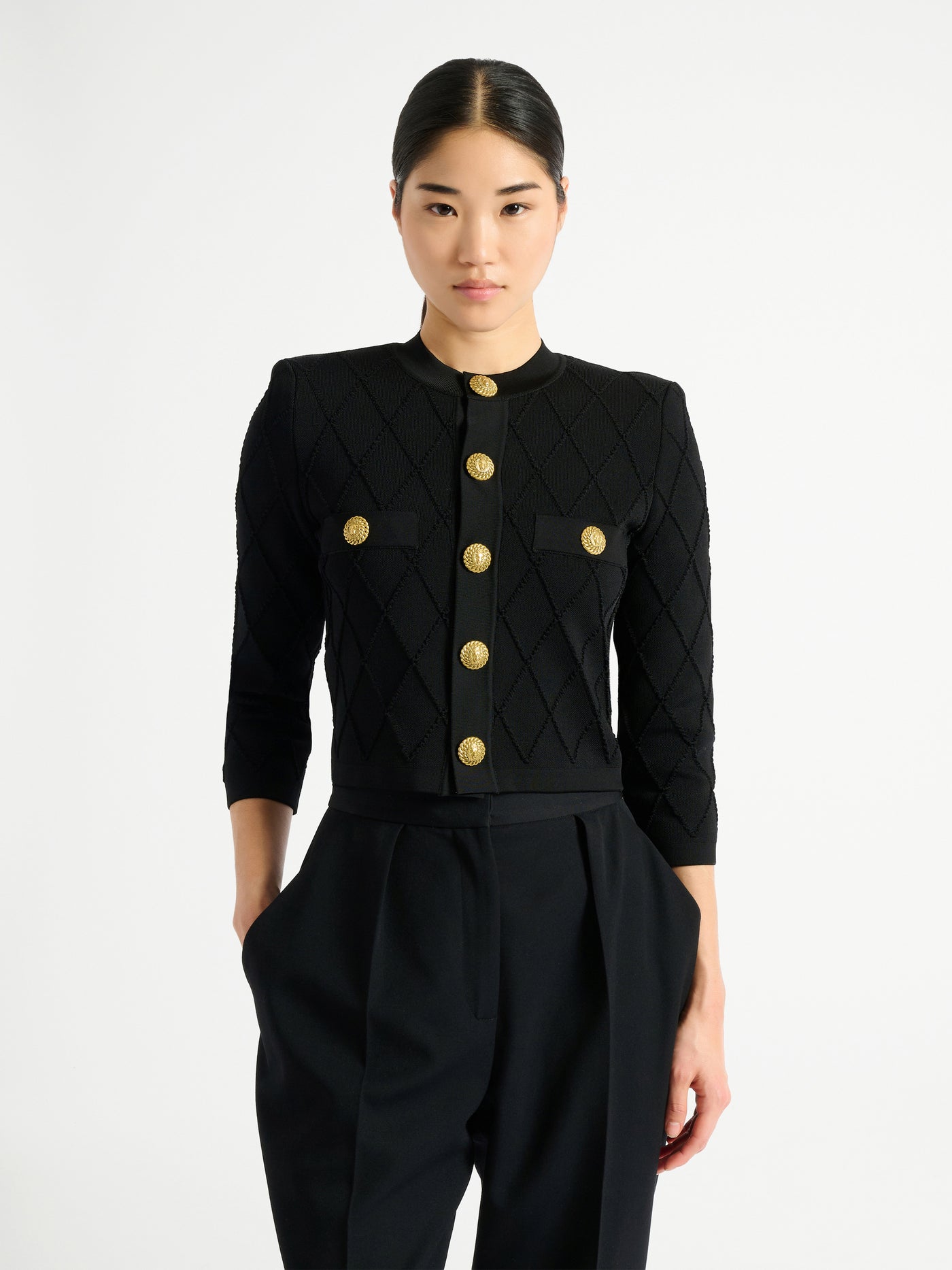 Cardigan court en maille