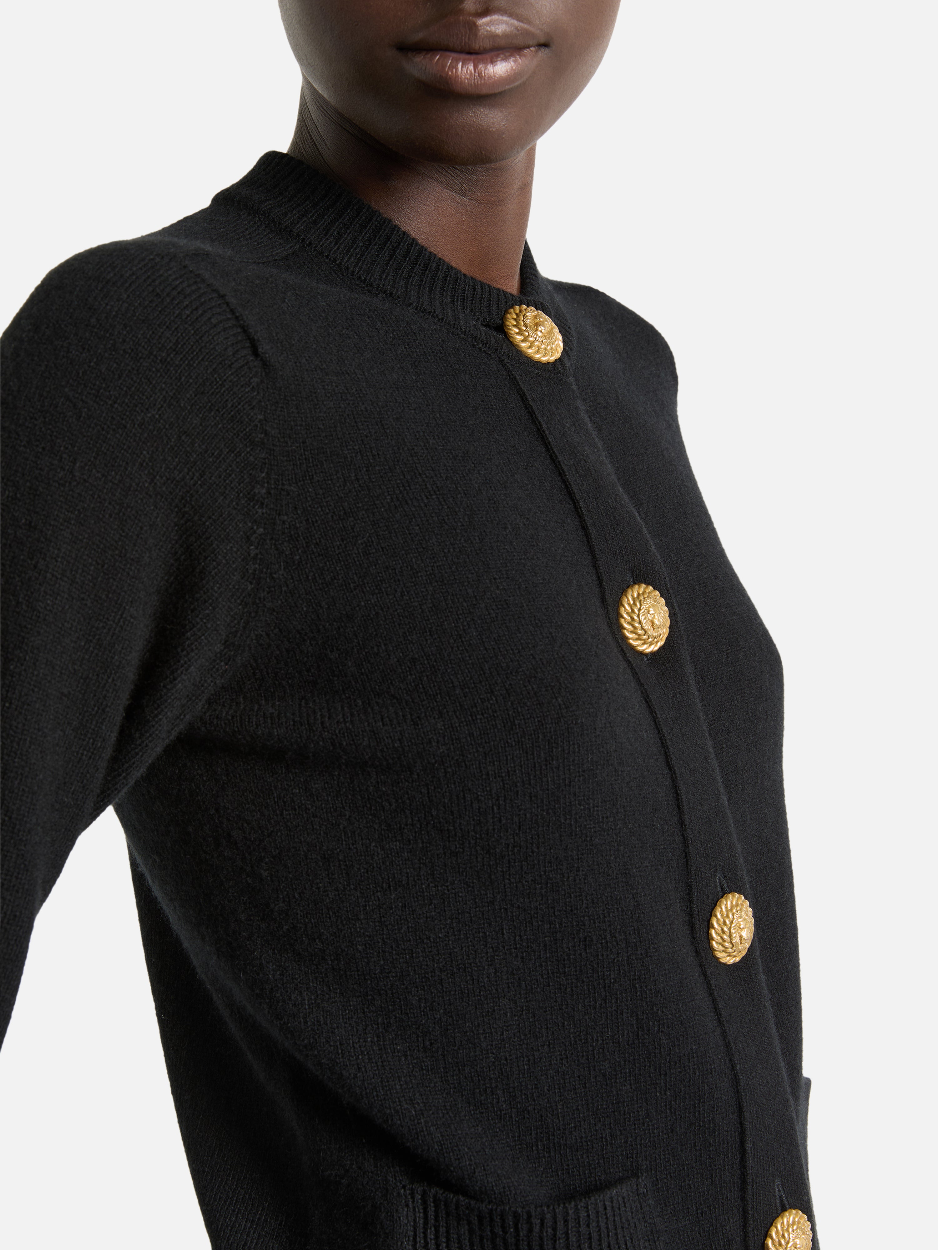 Eco-cashmere cardigan black - Women | BALMAIN