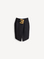 Belted grain de poudre skirt