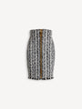 Zipped two-tone tweed skirt