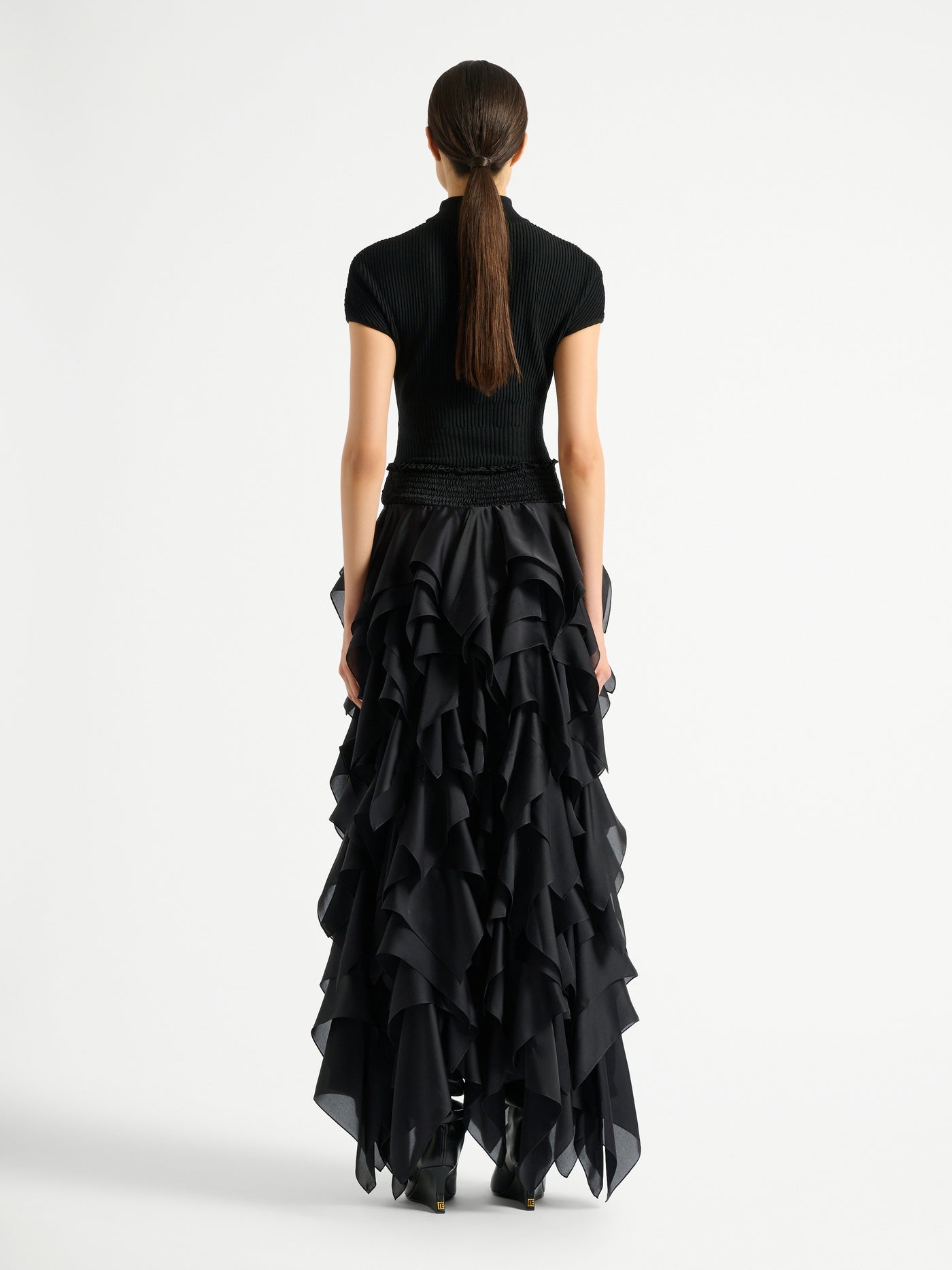 Long ruffled skirt