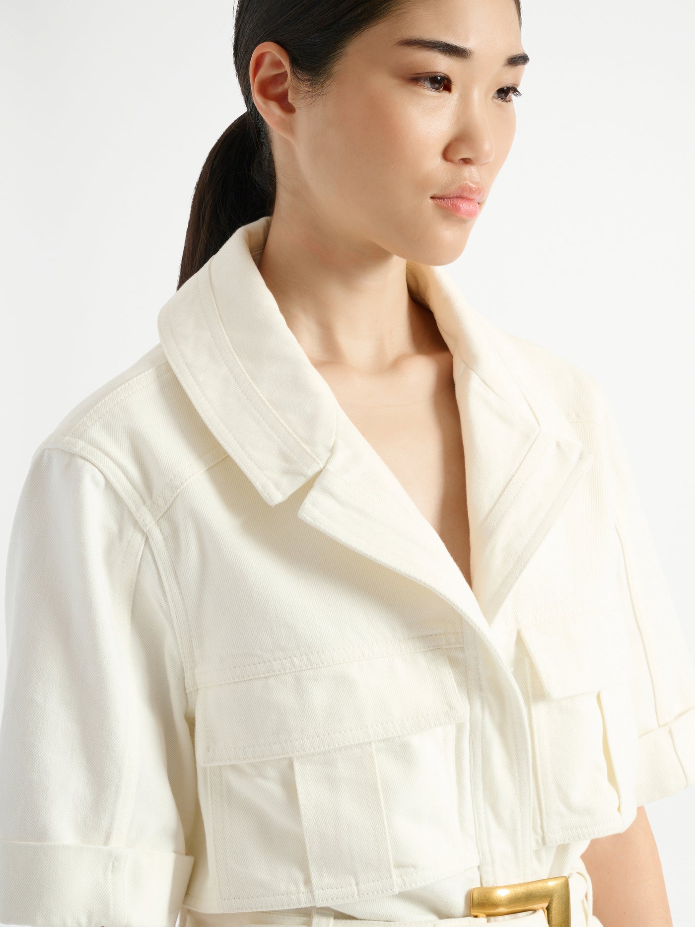 Tuta con cintura in denim