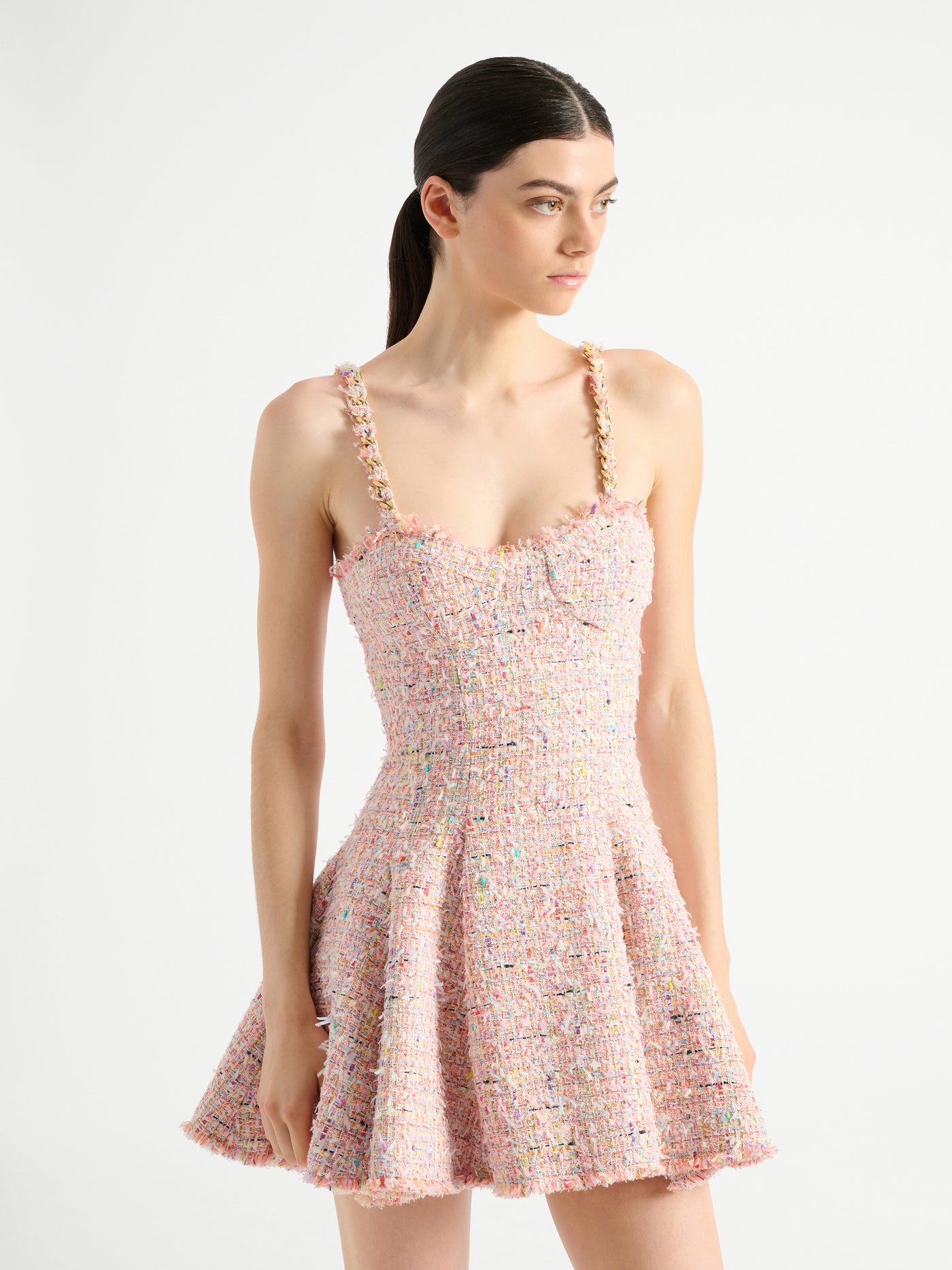 Flared tweed dress
