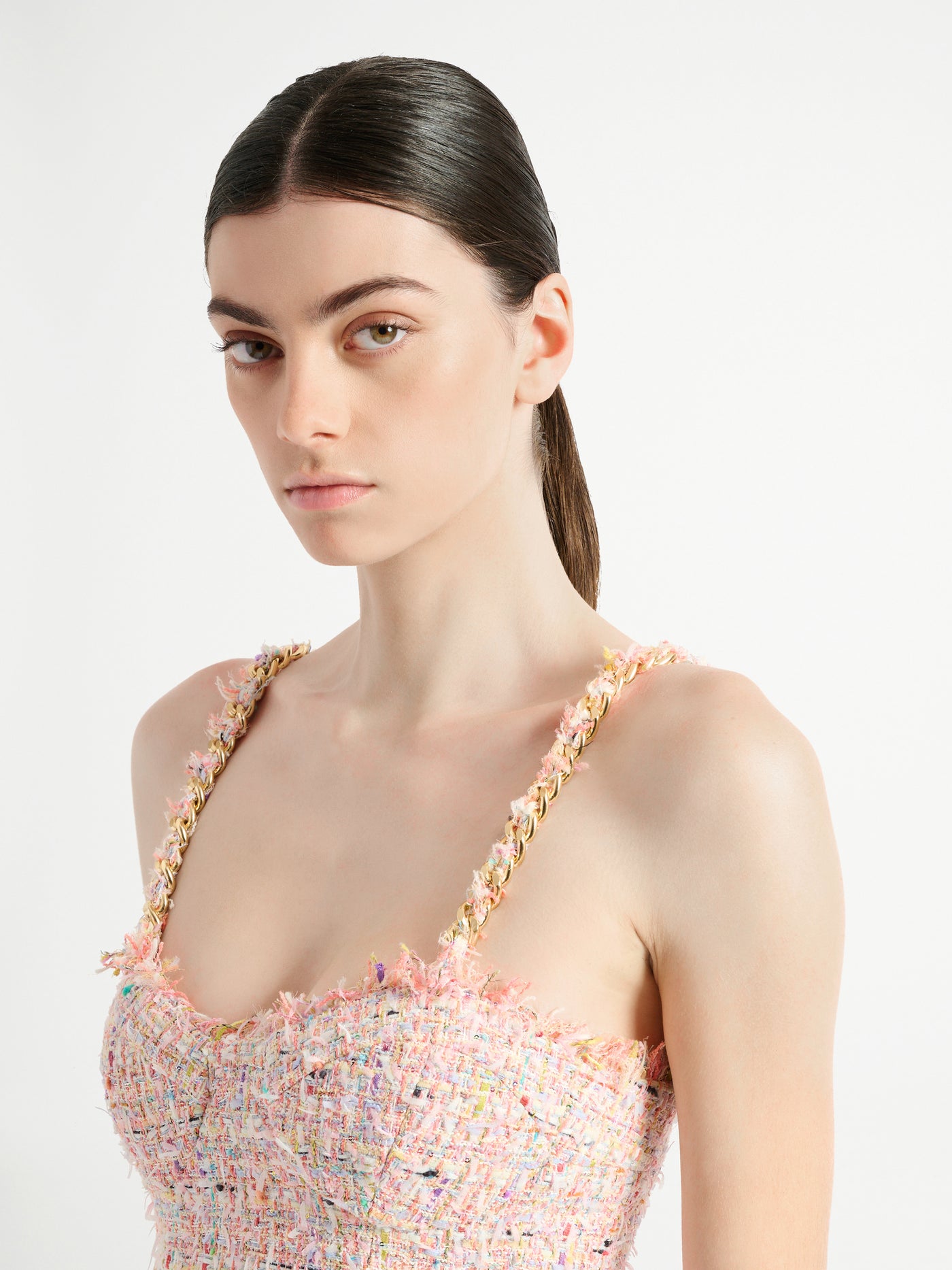 Flared tweed dress
