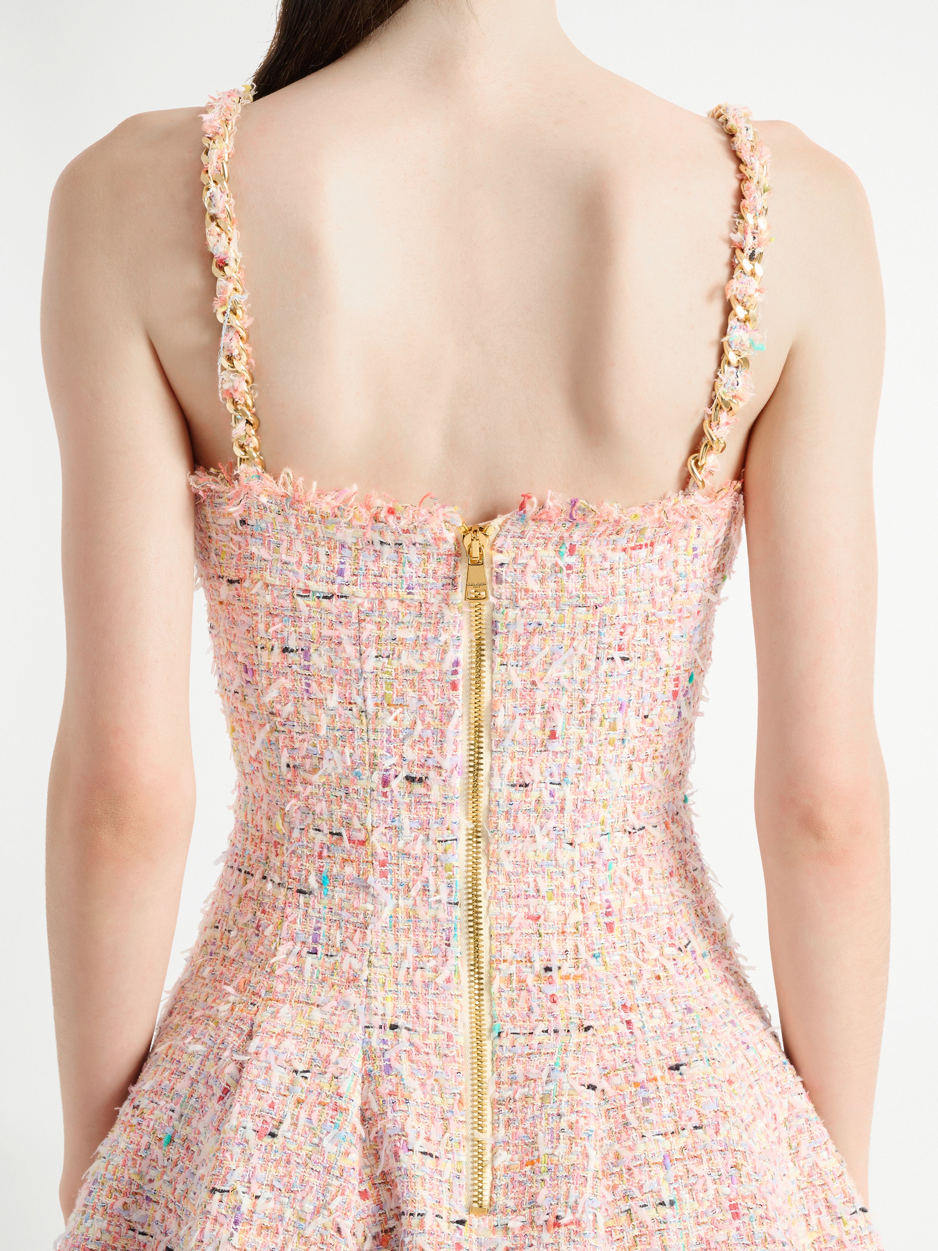 ツイード スケータードレス ピンク - レディース | BALMAIN