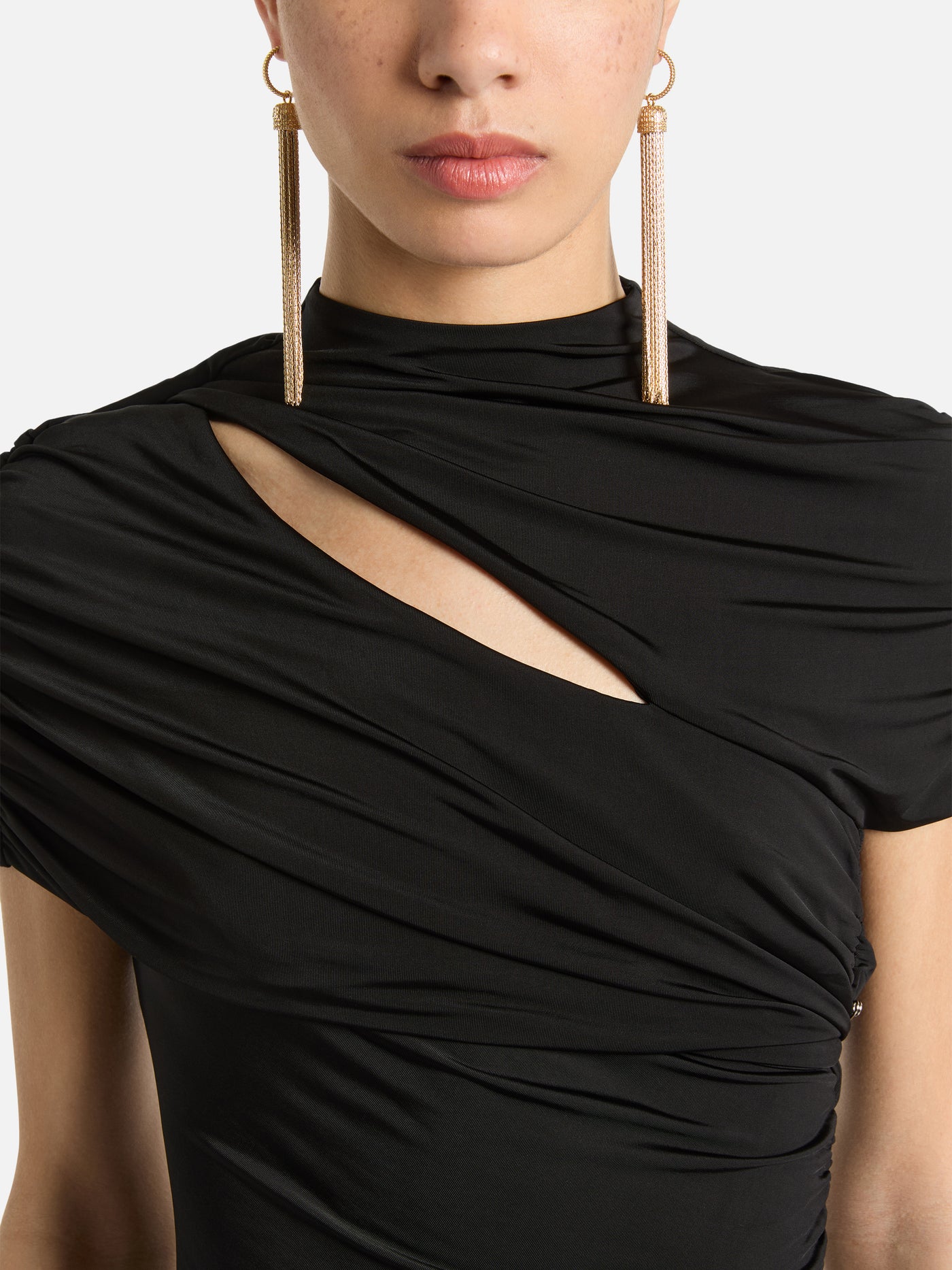 Vestido bodycon drapeado de jersey