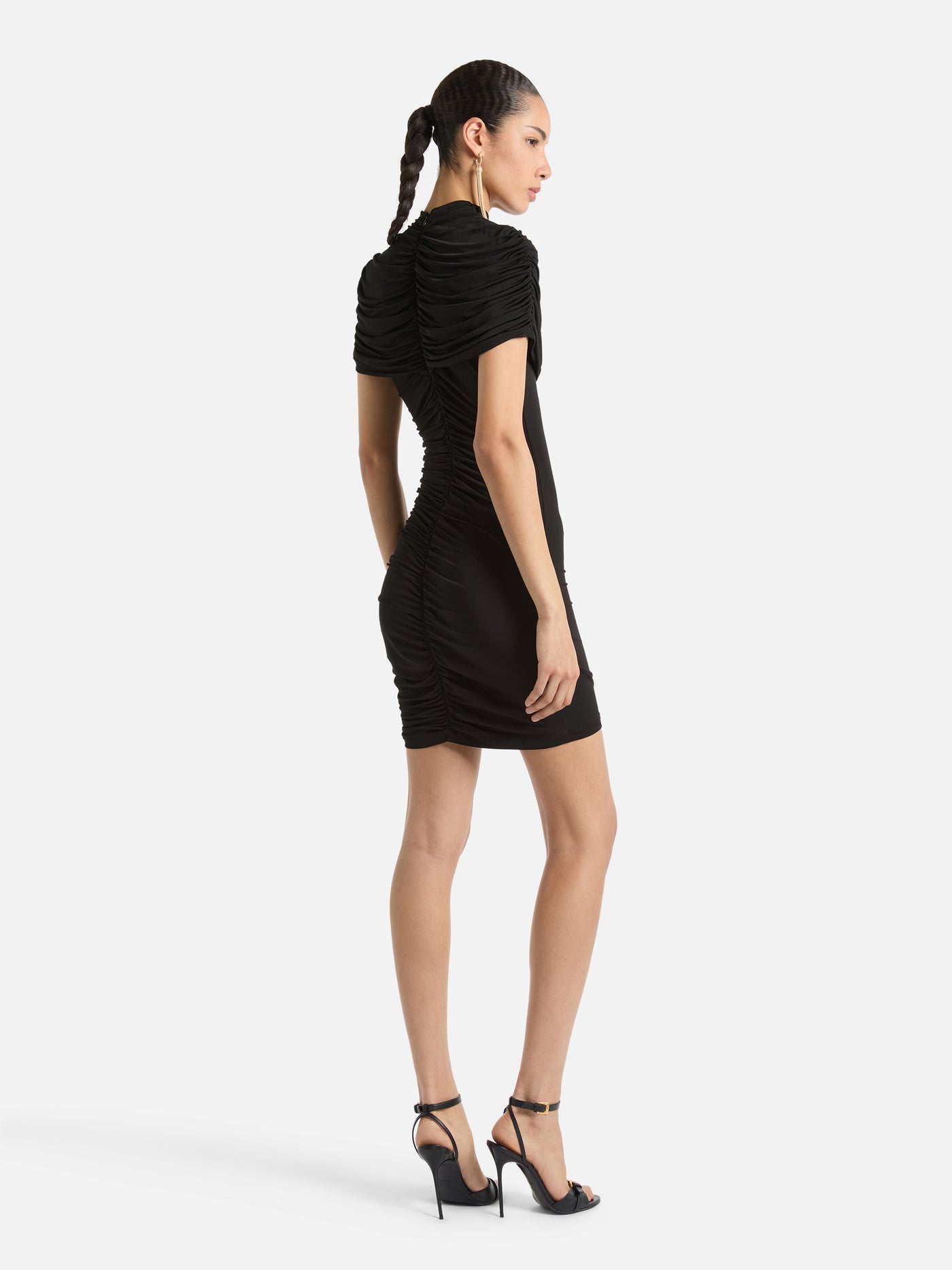 Vestido bodycon drapeado de jersey