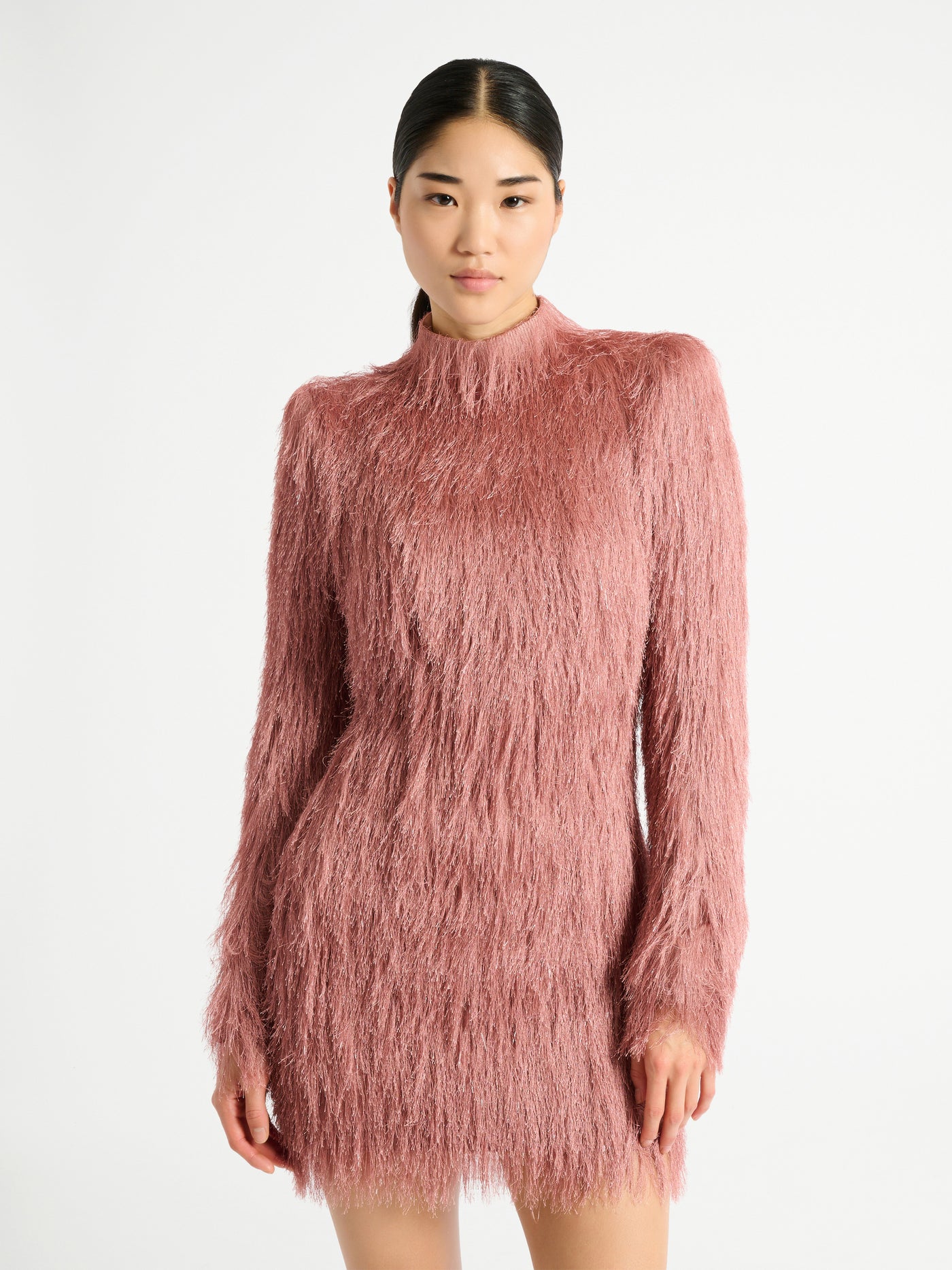 Fringe bodycon dress pink - Women