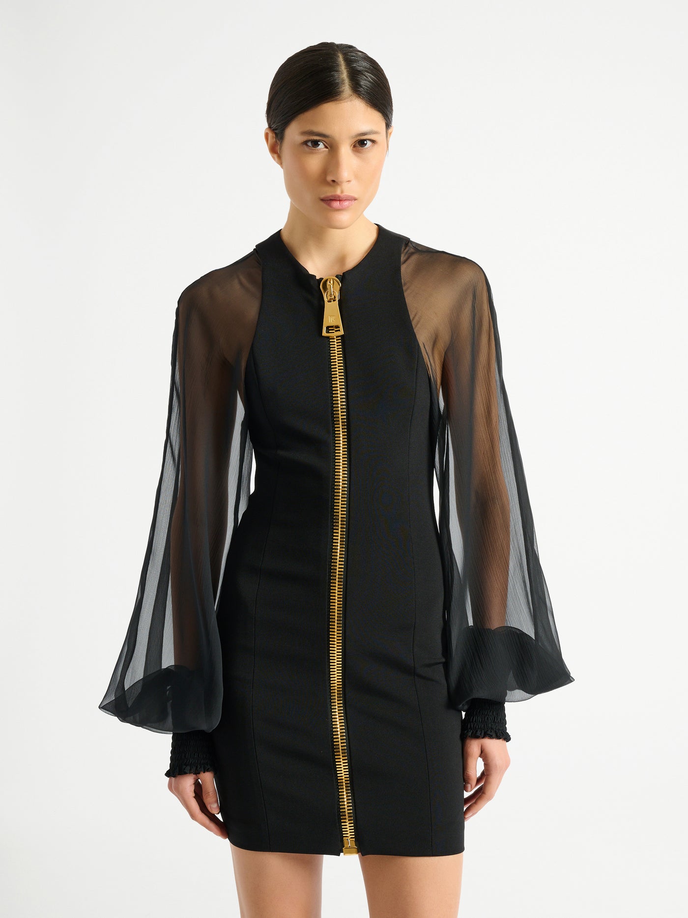 Short jersey and muslin dress