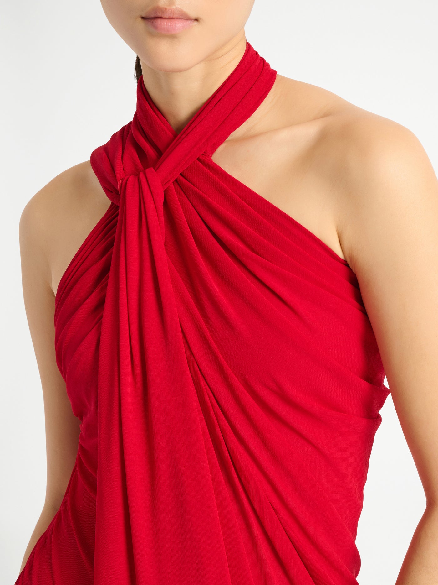 Long draped jersey dress