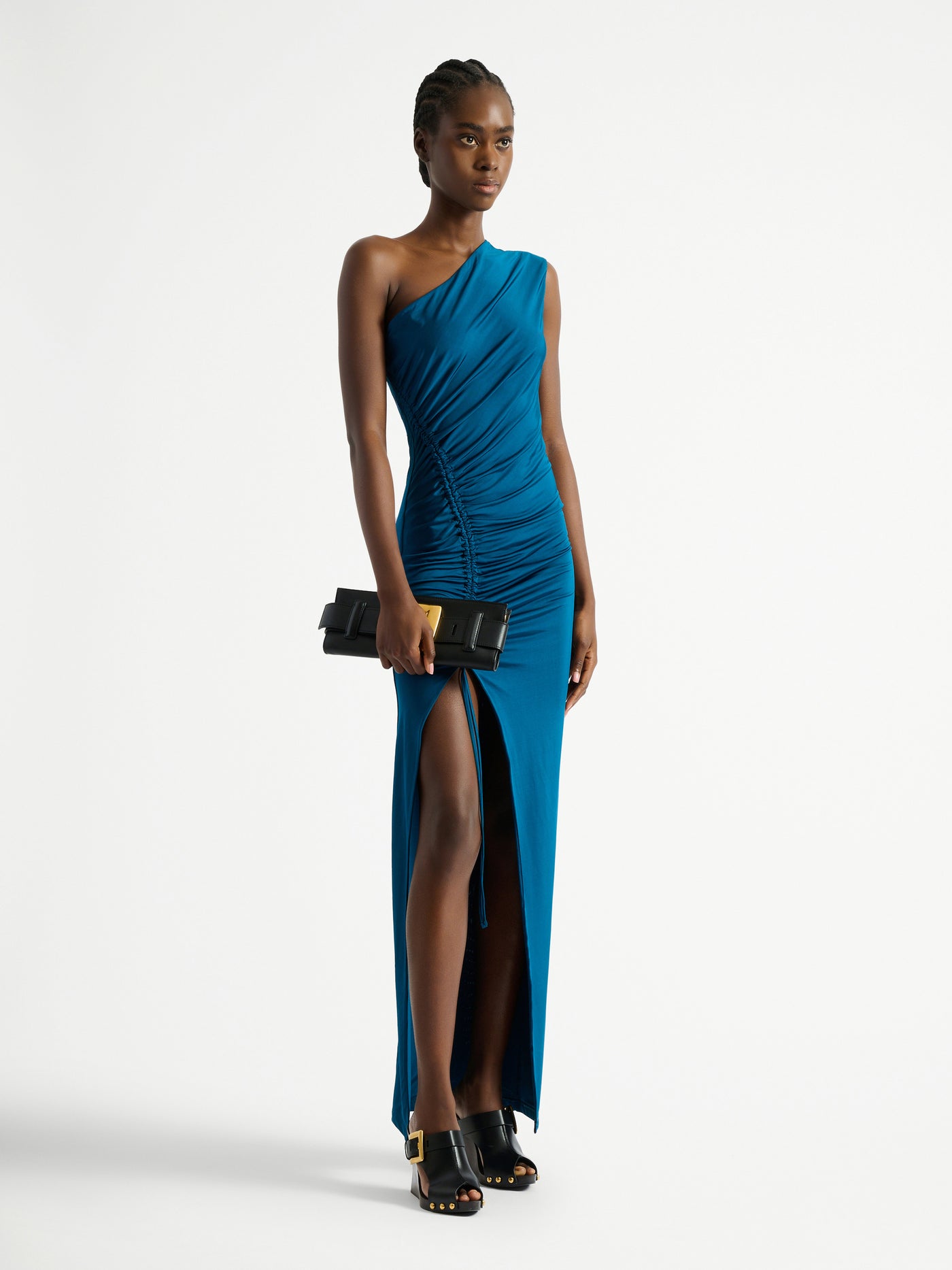 Long draped jersey dress