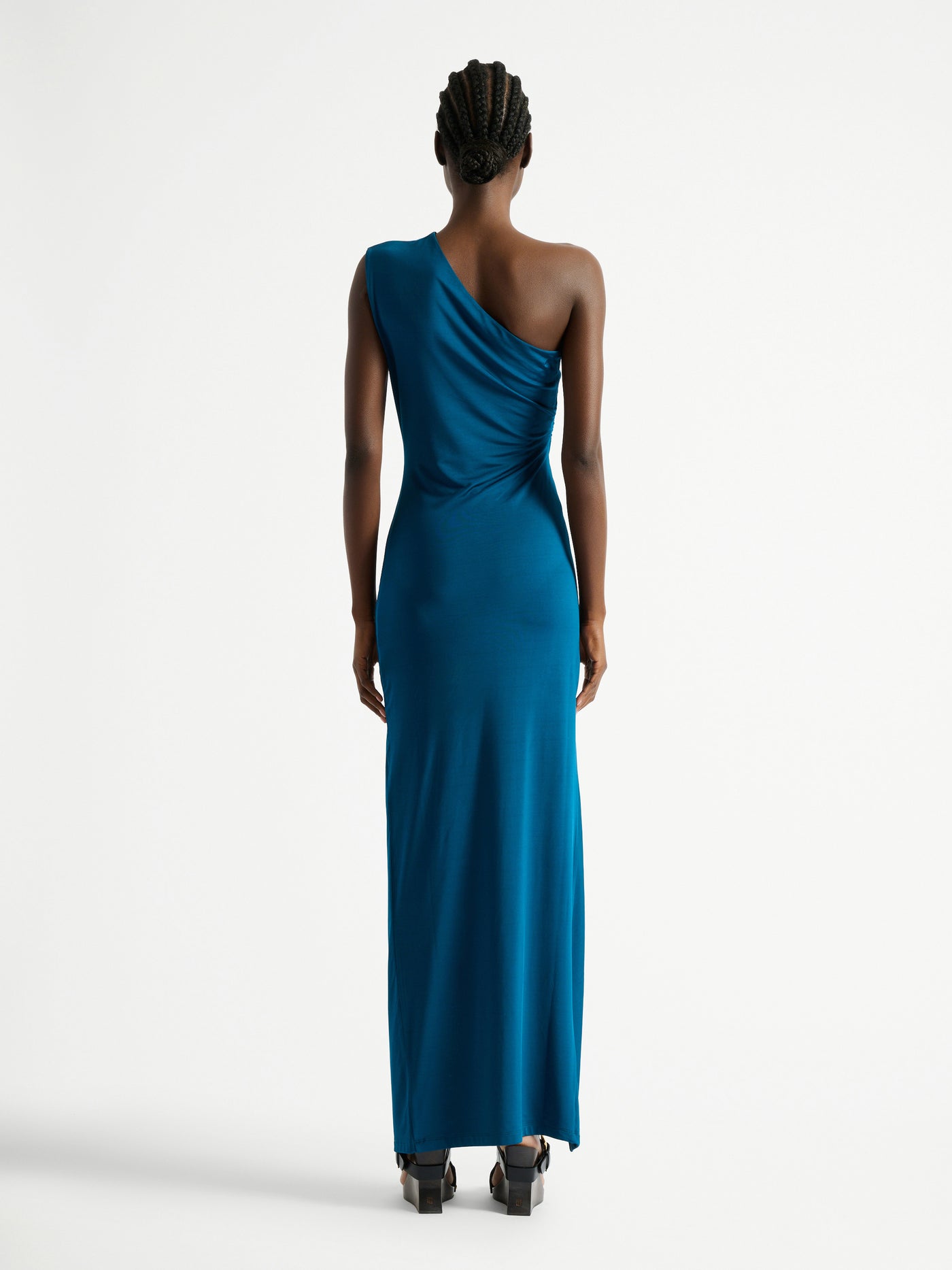 Long draped jersey dress