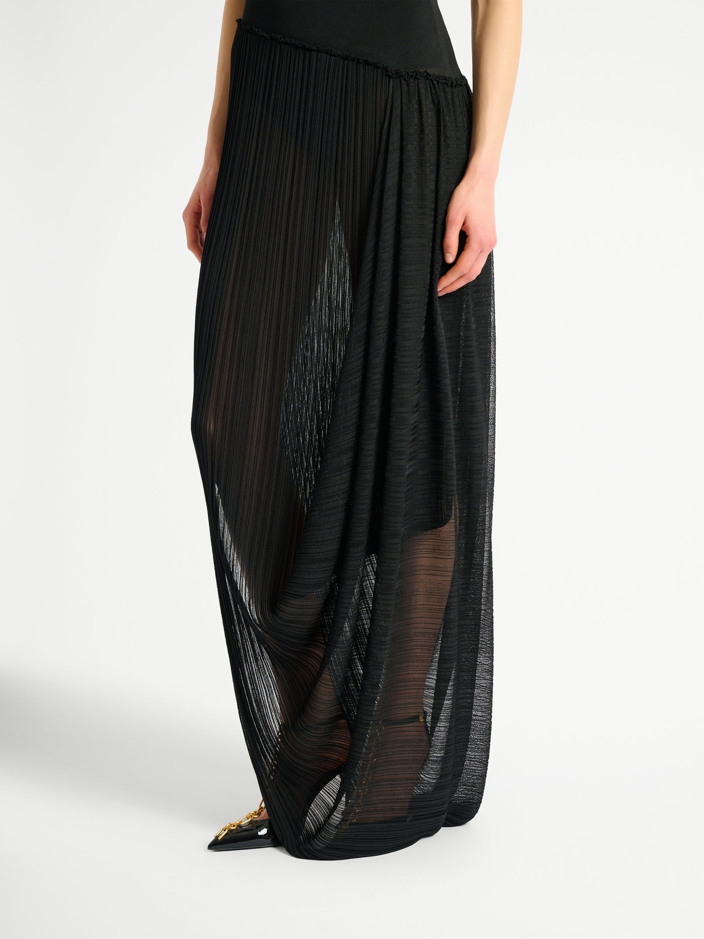 Long draped viscose dress