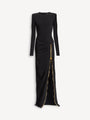 Langes Kleid mit Schlitz und Reißverschluss