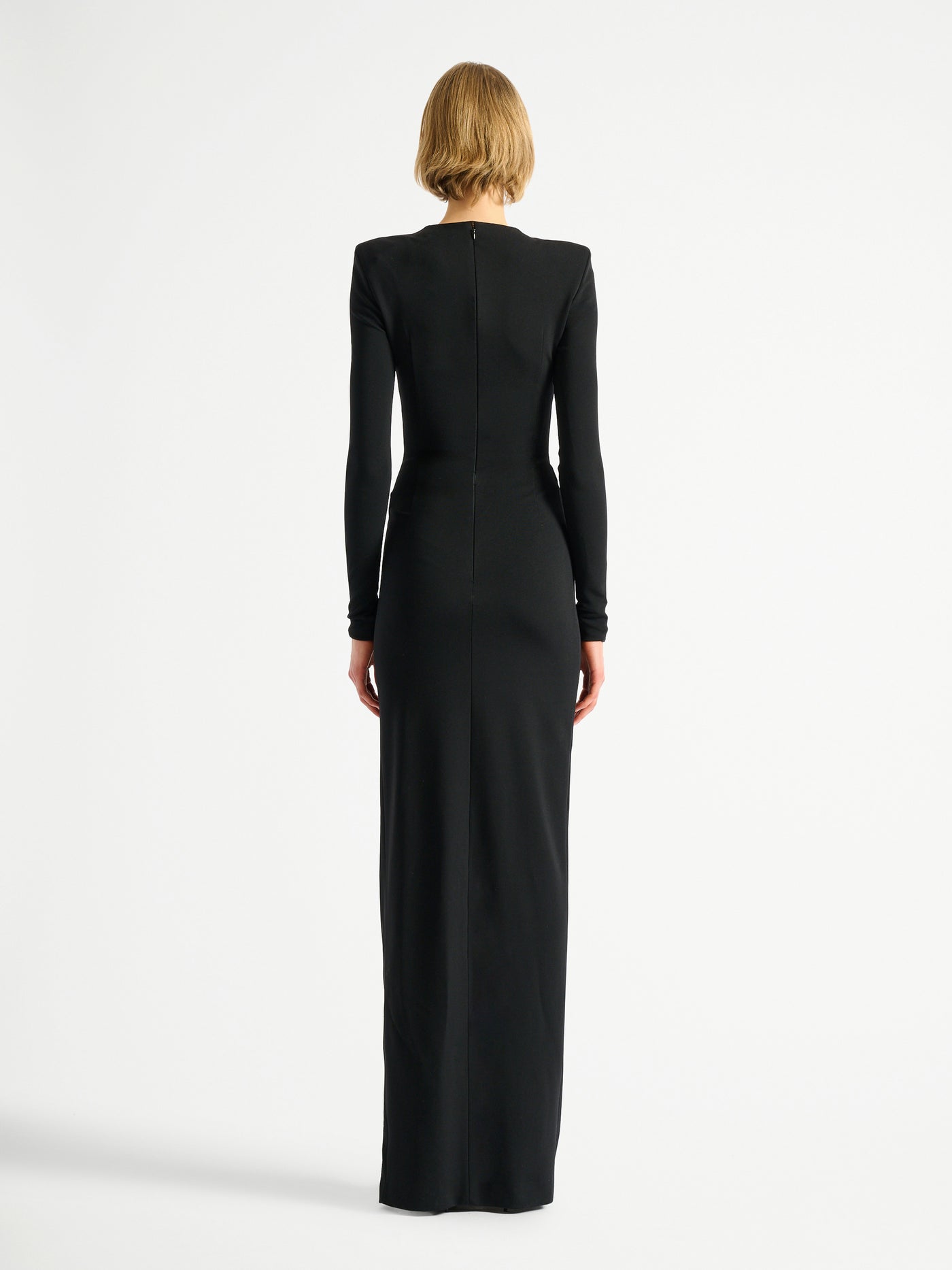 Langes Kleid mit Schlitz und Reißverschluss