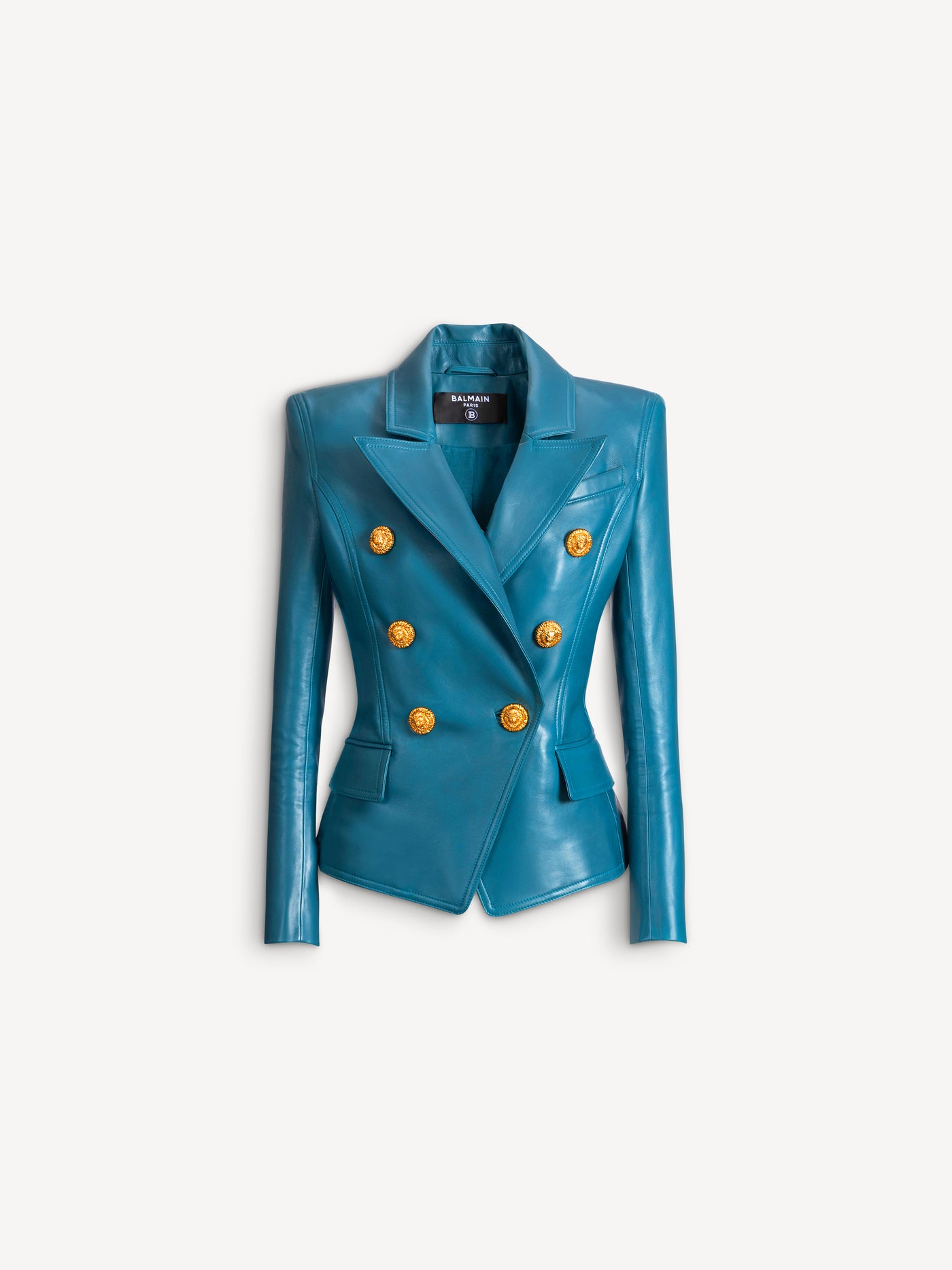 Lederjacke mit sechs Knöpfen