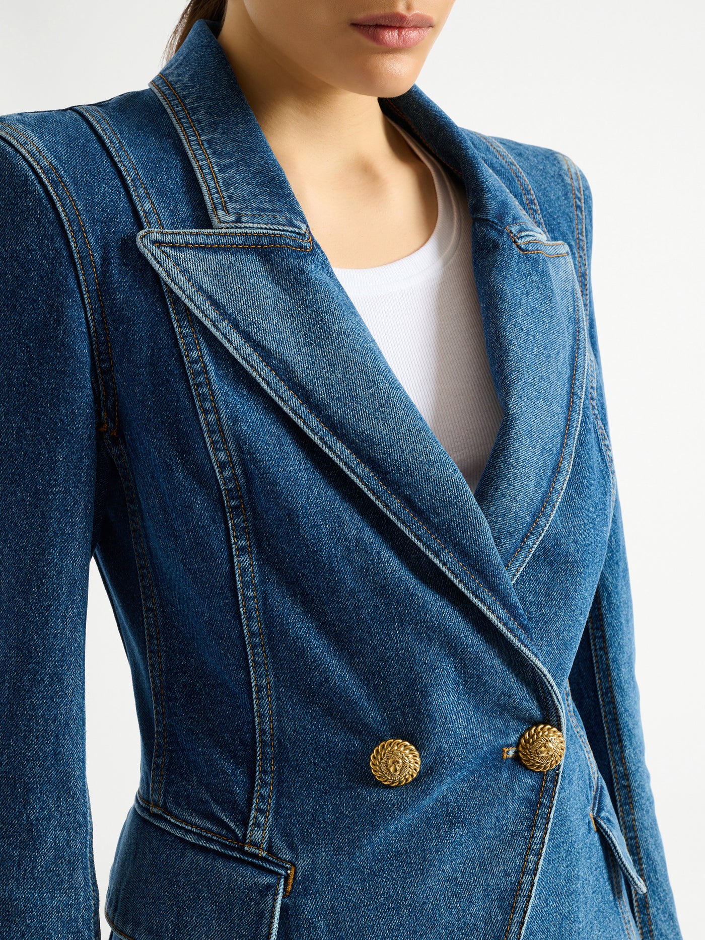 Chaqueta de 2 botones de denim