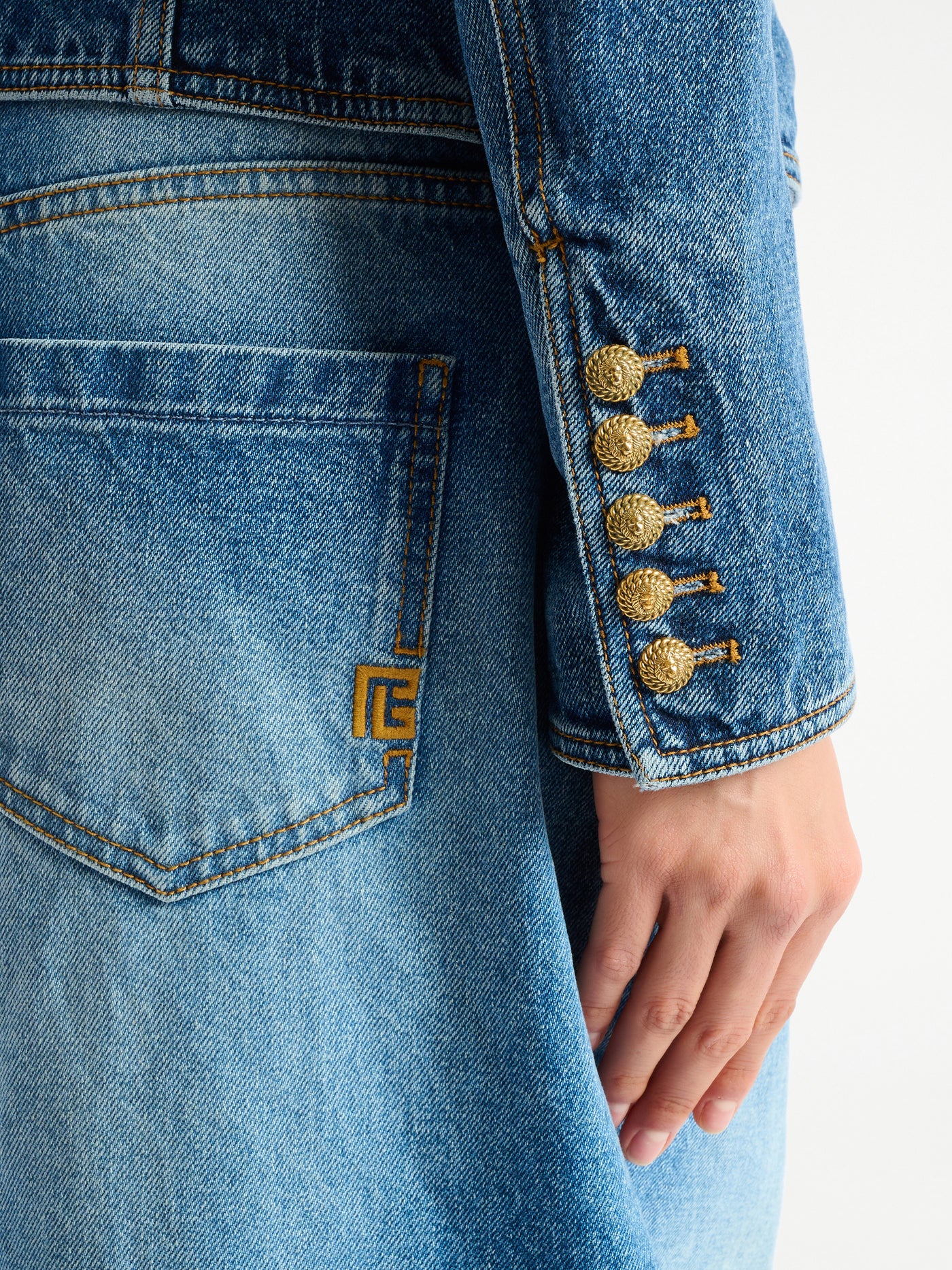 Chaqueta de 2 botones de denim
