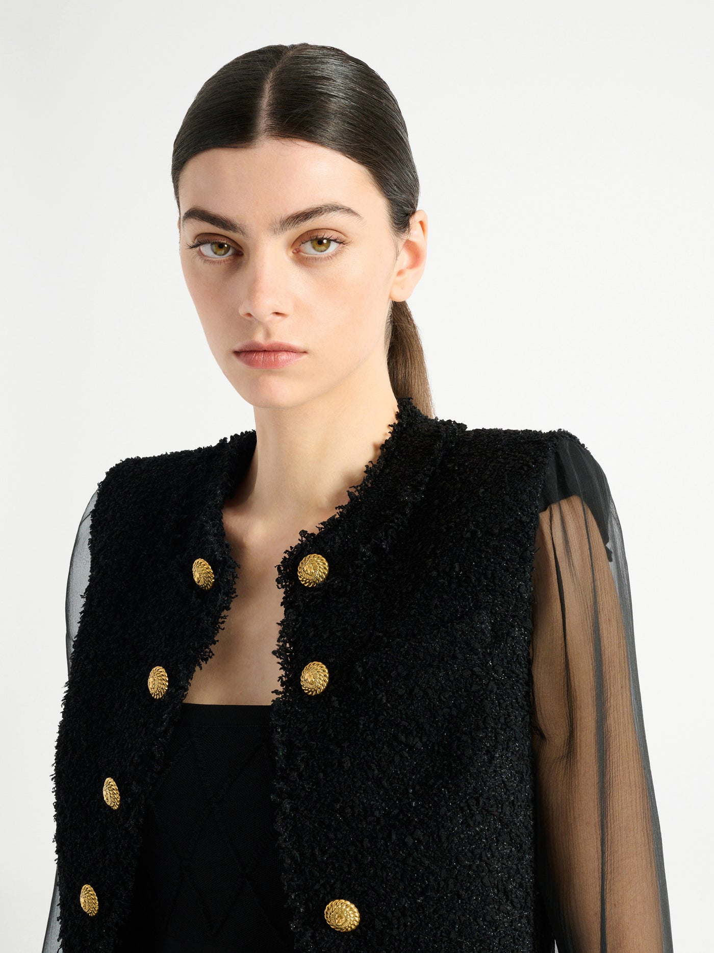 Spencer aus Tweed und Musselin