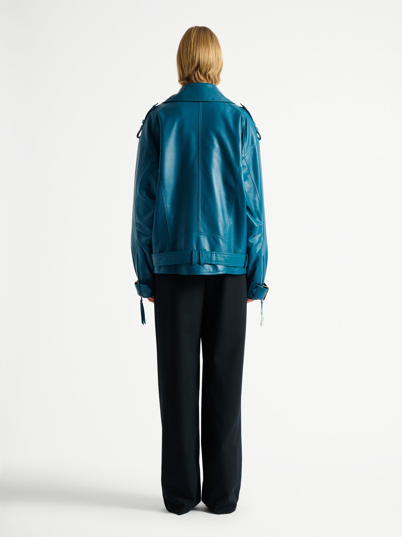 Lambskin leather biker jacket