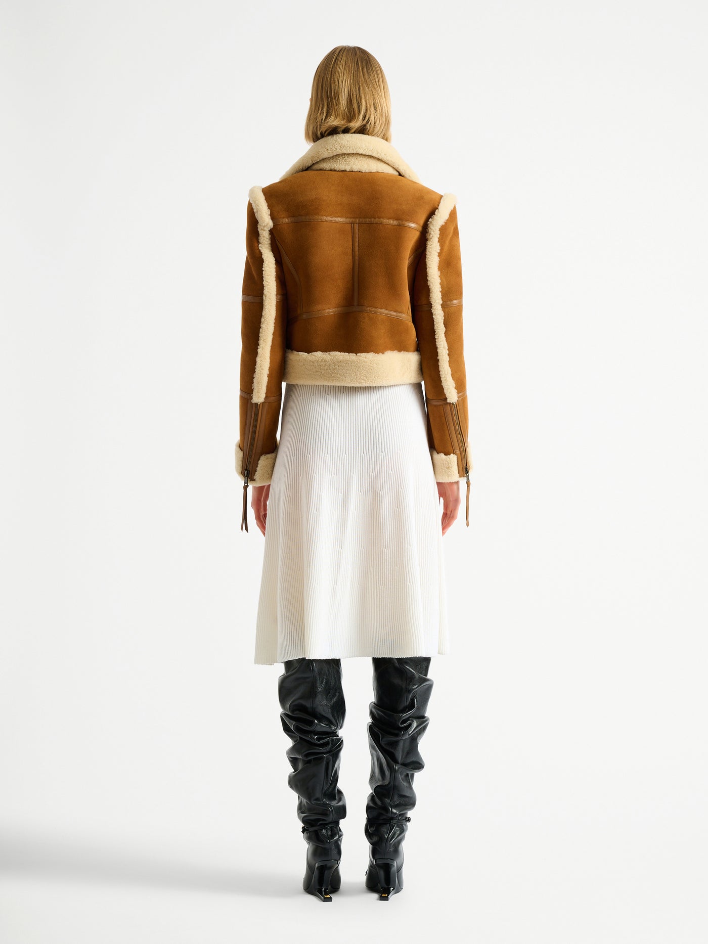 Shearling biker jacket