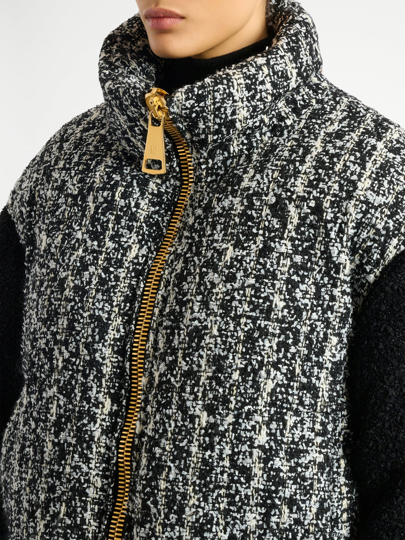 Zweifarbige Tweedjacke