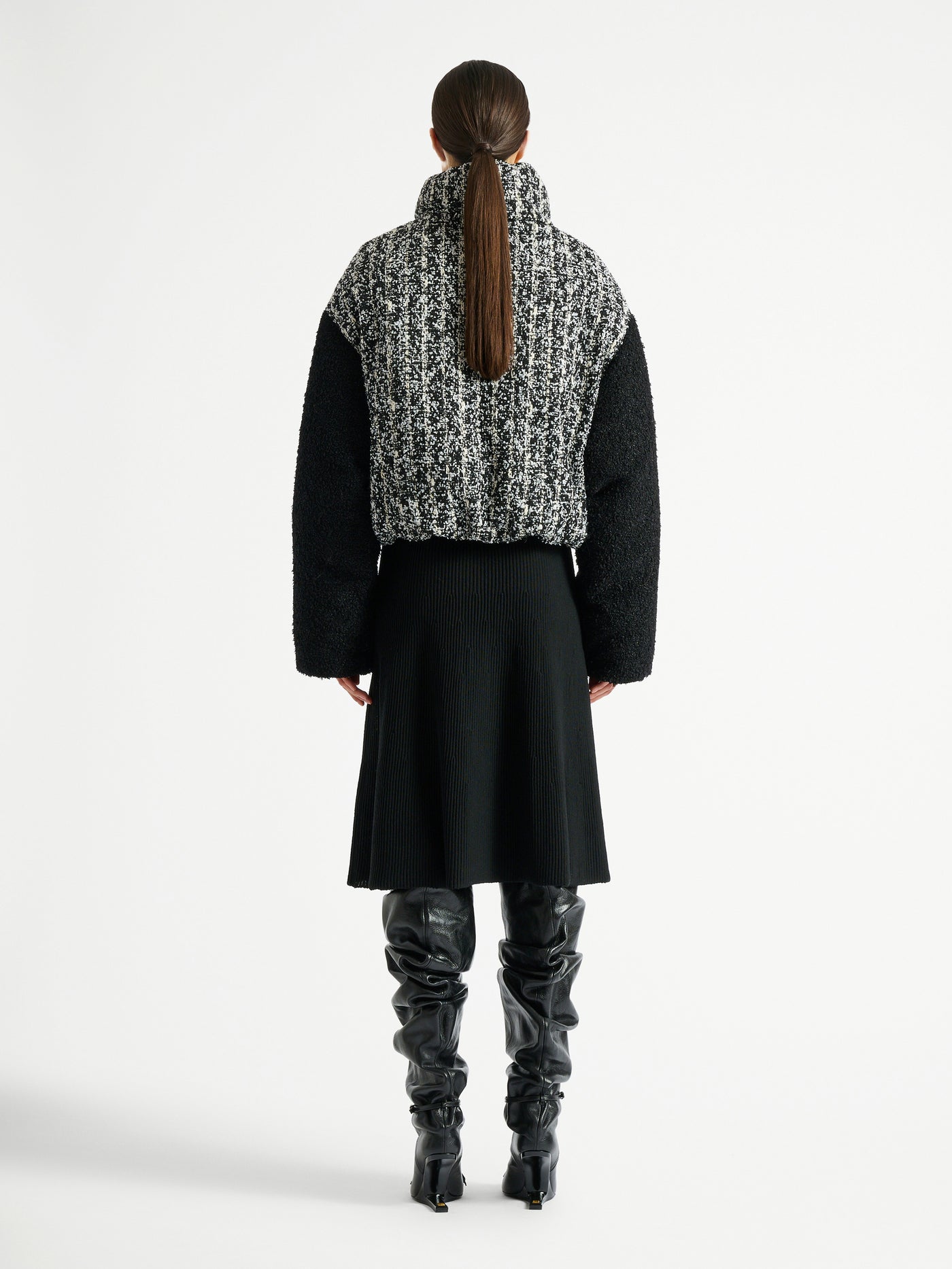 Zweifarbige Tweedjacke