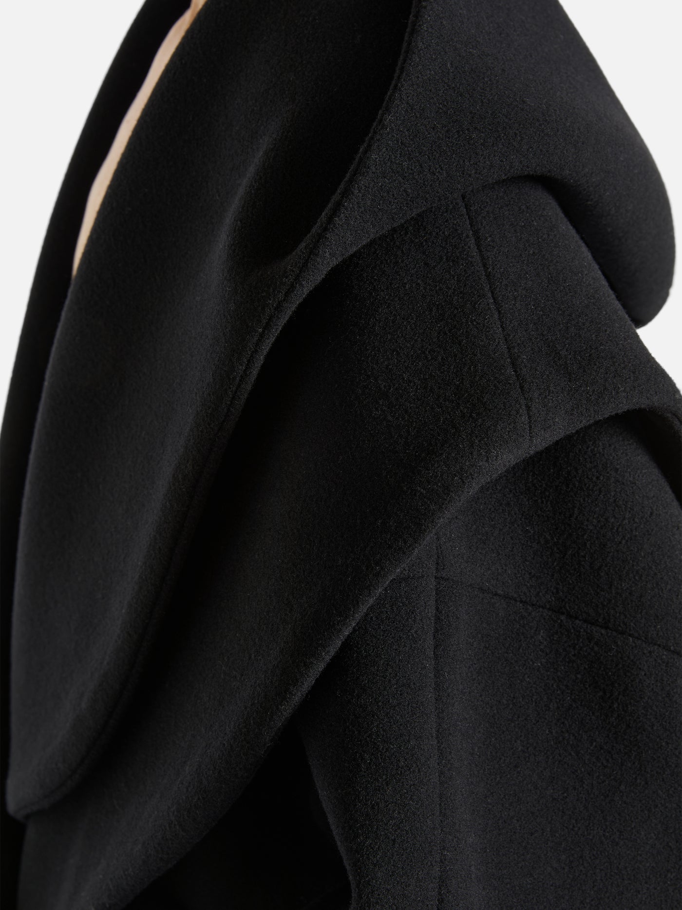 Oversize-Caban mit Kapuze aus Wolle