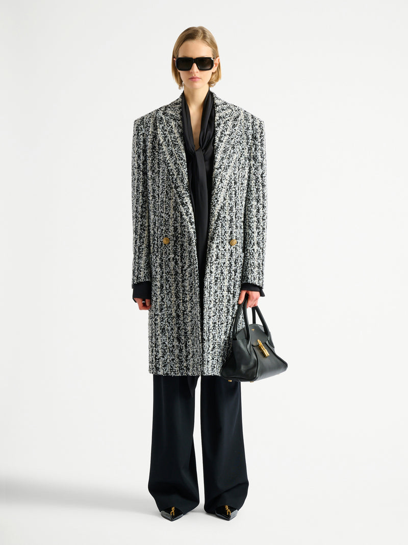 Manteau long en tweed