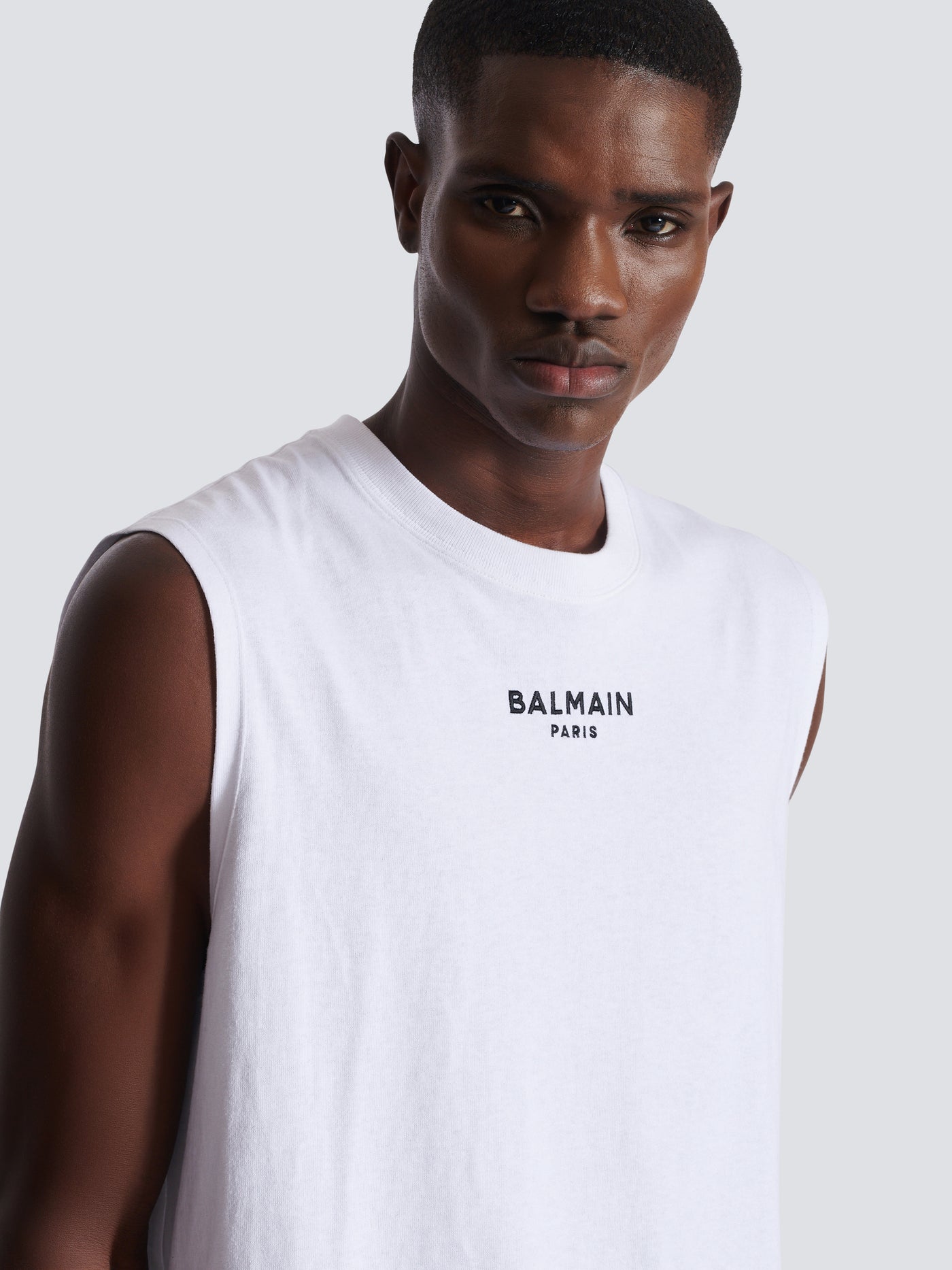 Canotta Balmain Paris ricamata