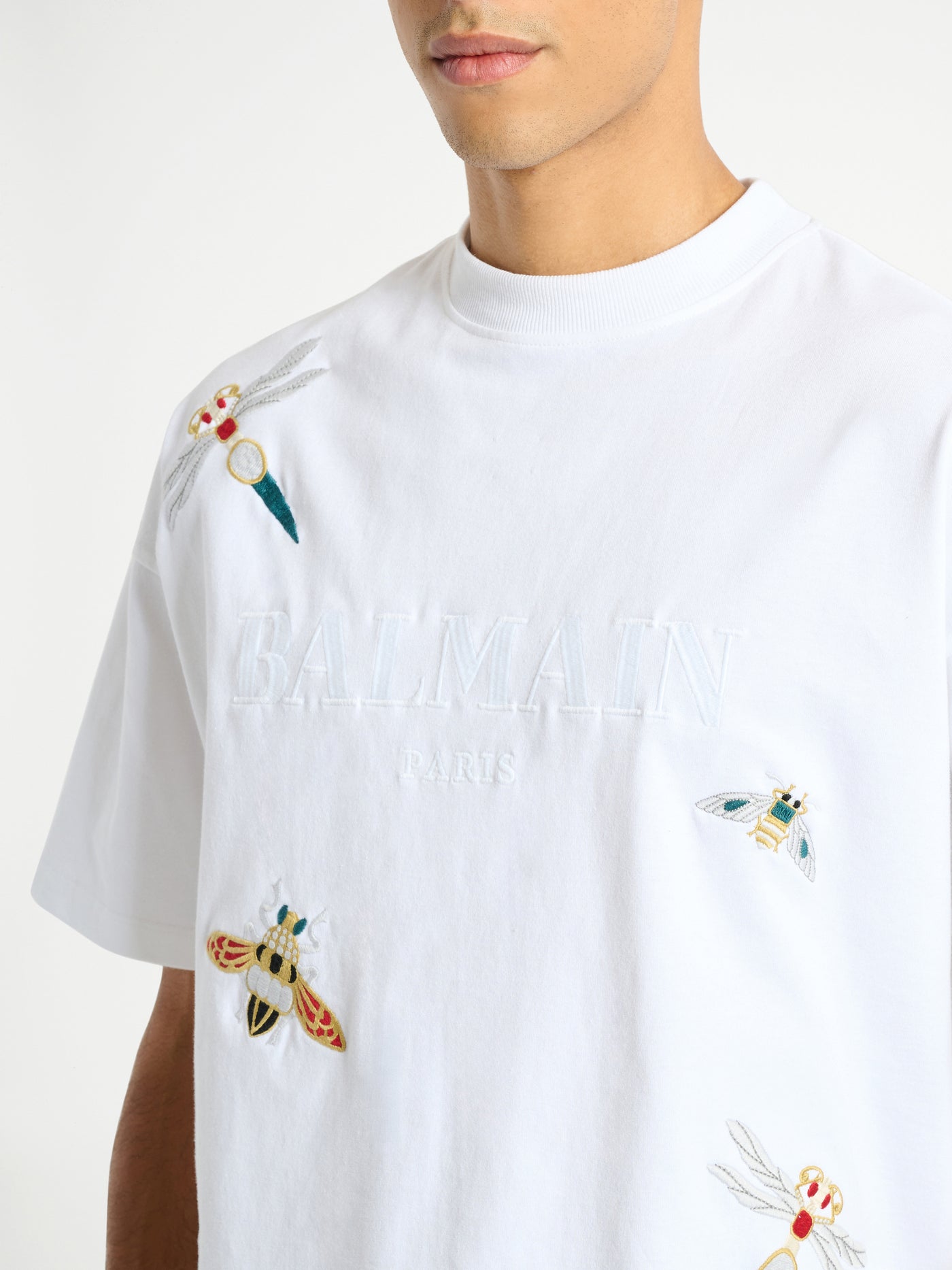 T-shirt Balmain Insect ricamata