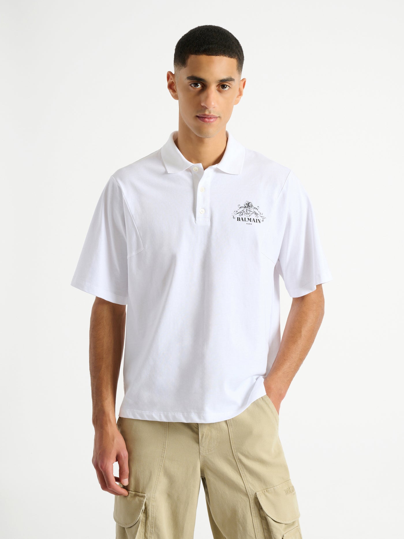 Printed Balmain Vine polo