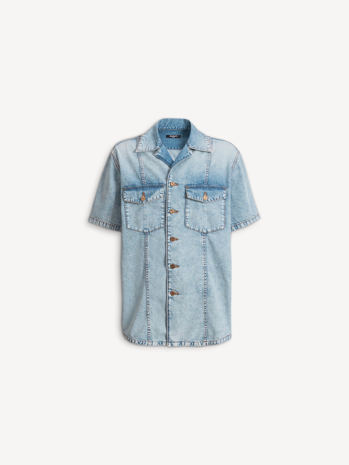 Hemd aus verwaschenem Denim in Light Blue