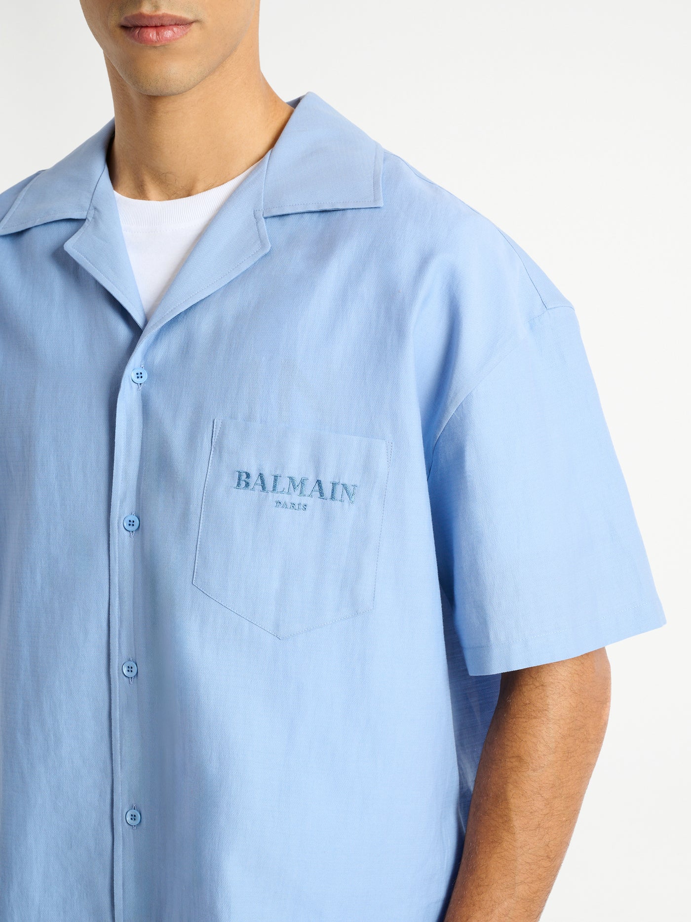 Chemise Balmain Vintage en popeline à chevrons