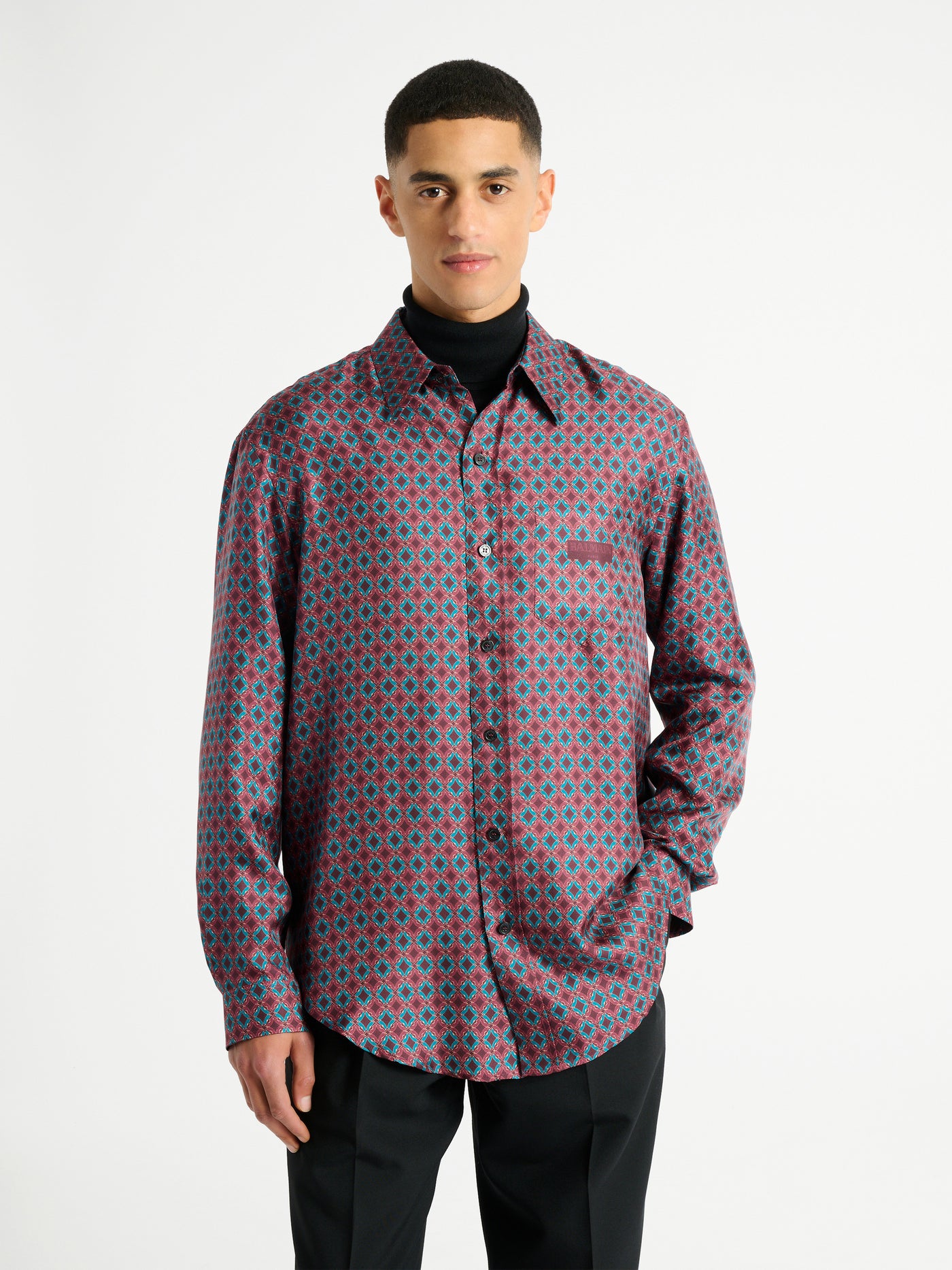 Chemise en soie imprimée