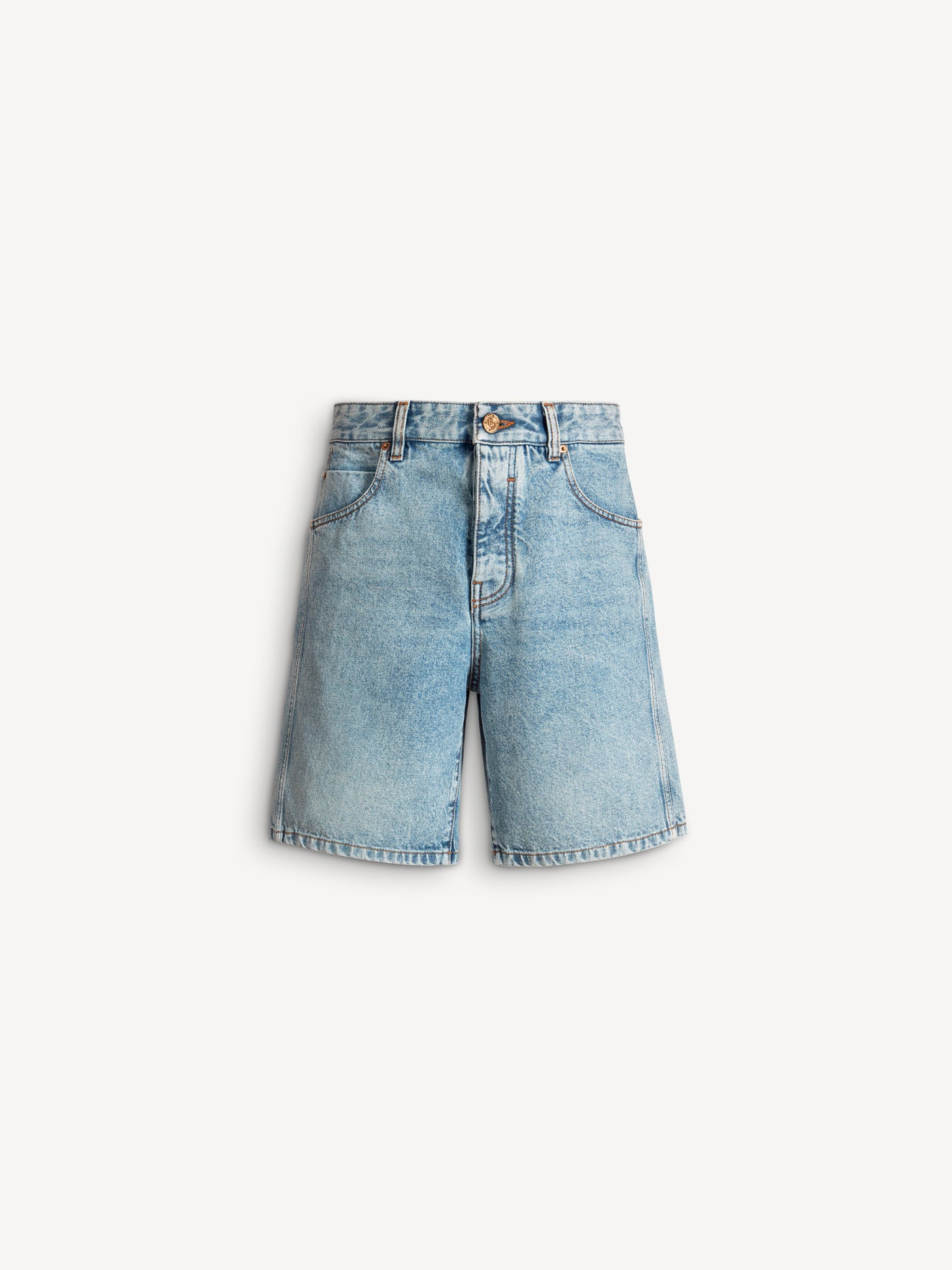 Bermudashorts aus verwaschenem Denim in Light Blue
