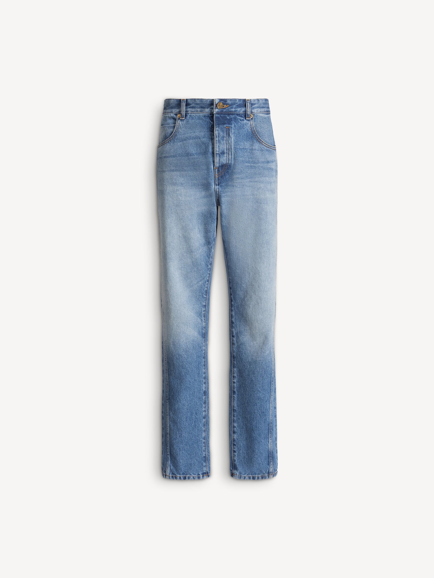 Straight-leg Blue denim jeans