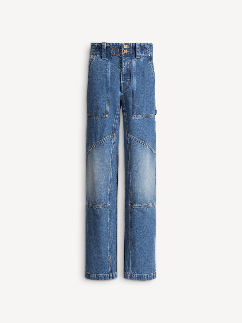 Jeans carpenter in denim délavé Blue