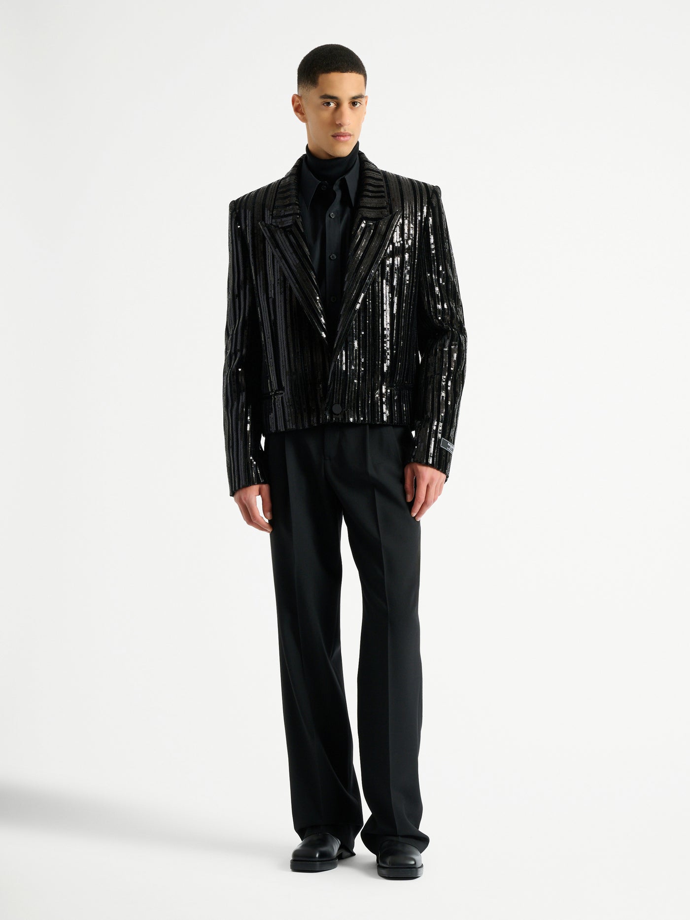 Giacca spencer in velluto con paillettes