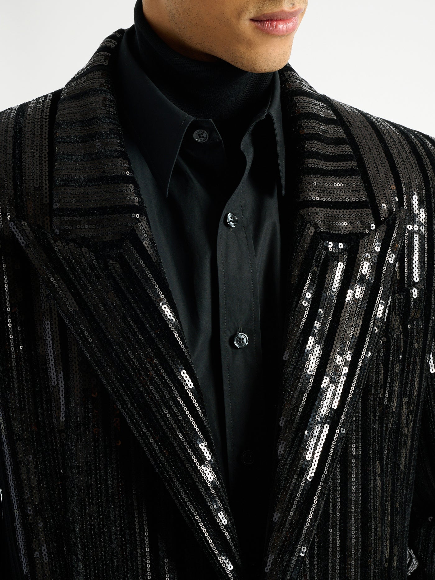 Cropped sequin velvet jacket
