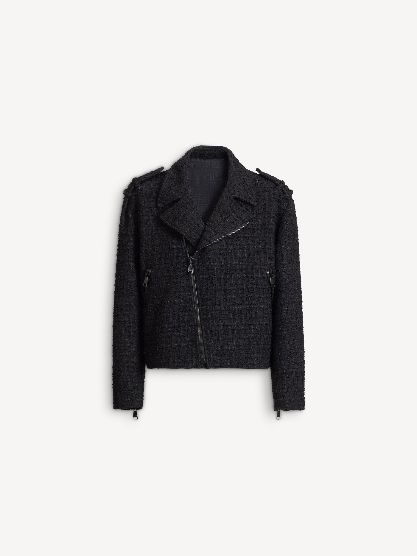 Tweed biker jacket