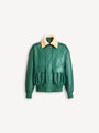 Bomber en cuir et shearling
