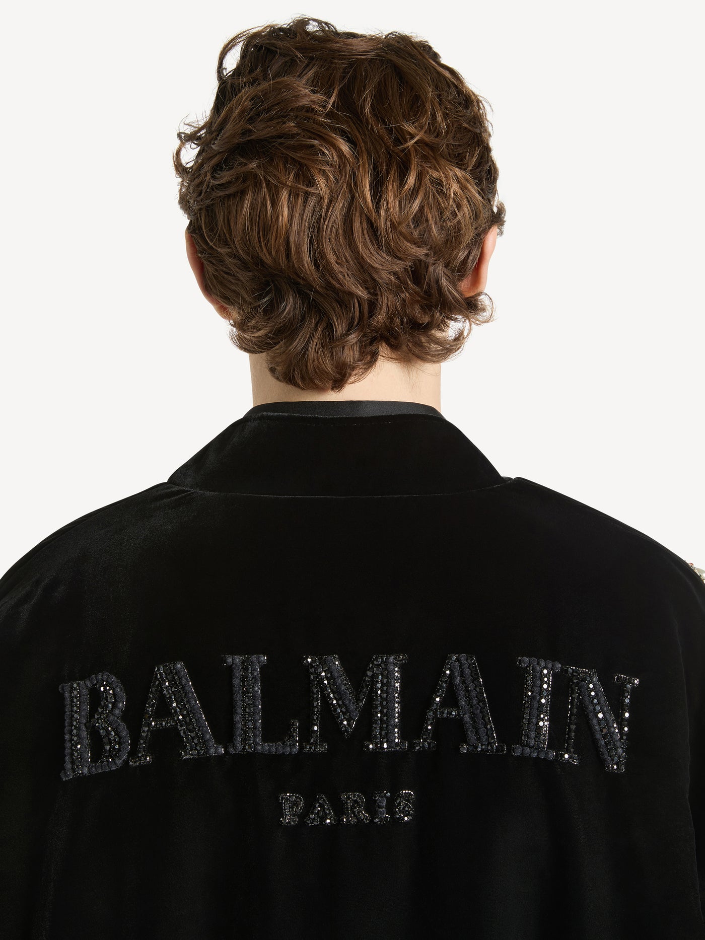 Embroidered velvet Balmain Insect bomber jacket