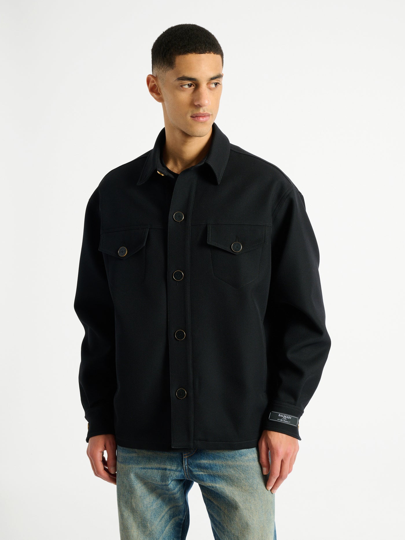 Wool twill overshirt