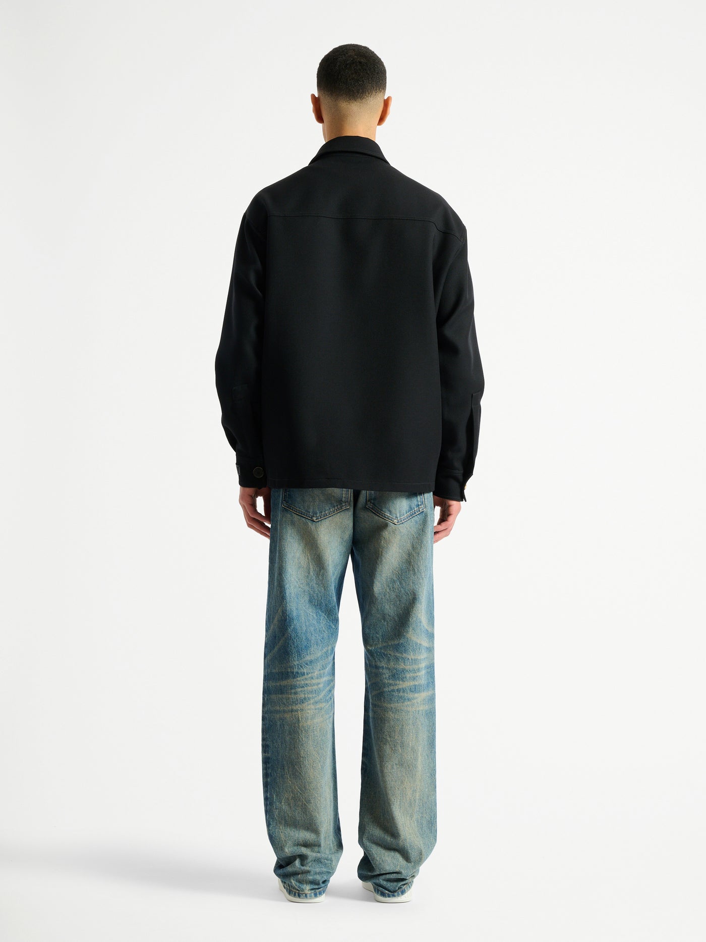 Wool twill overshirt