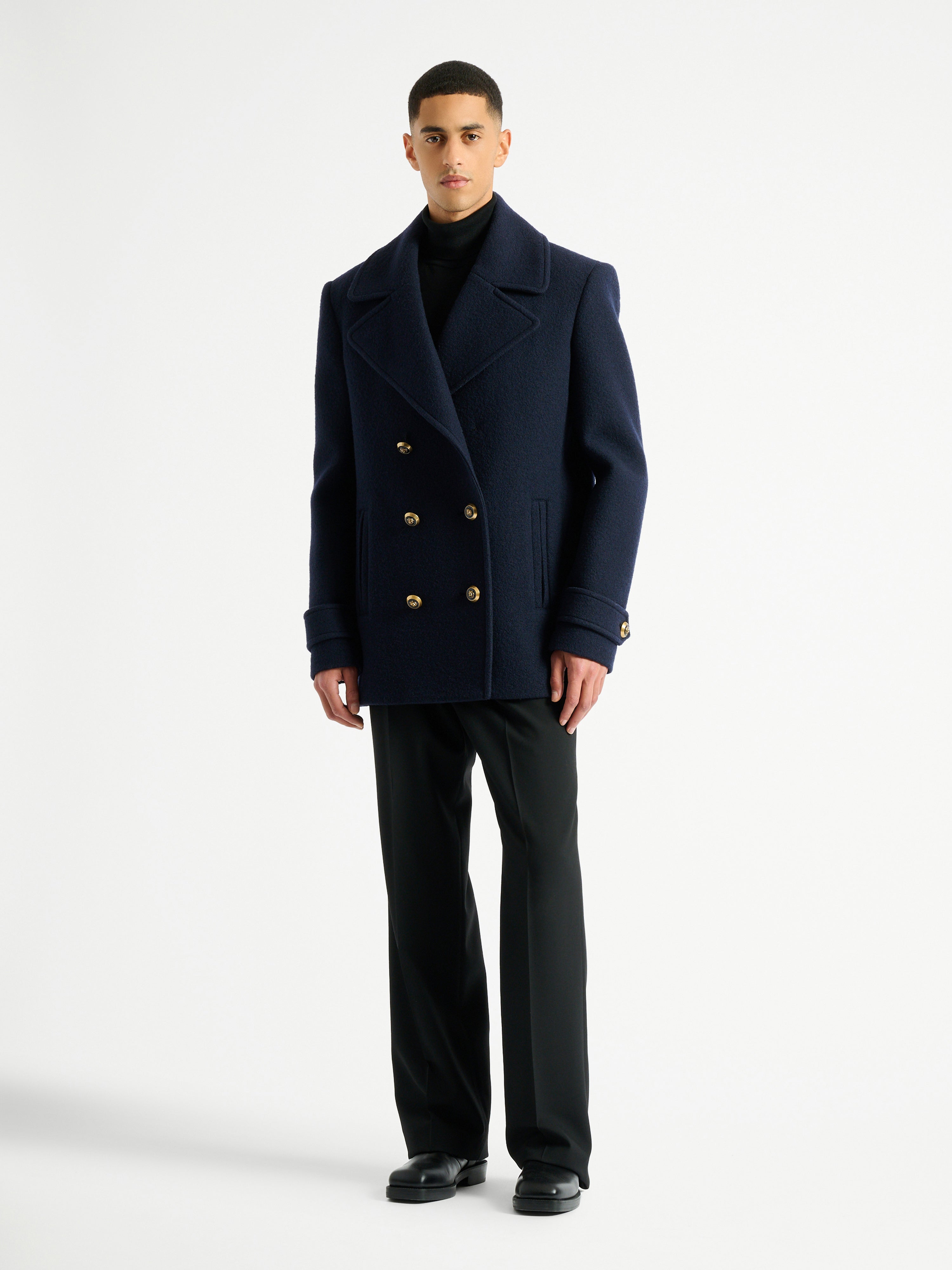 ウール ピーコート ネイビー - メンズ | BALMAIN ウール ピーコート ネイビー - メンズ | BALMAIN