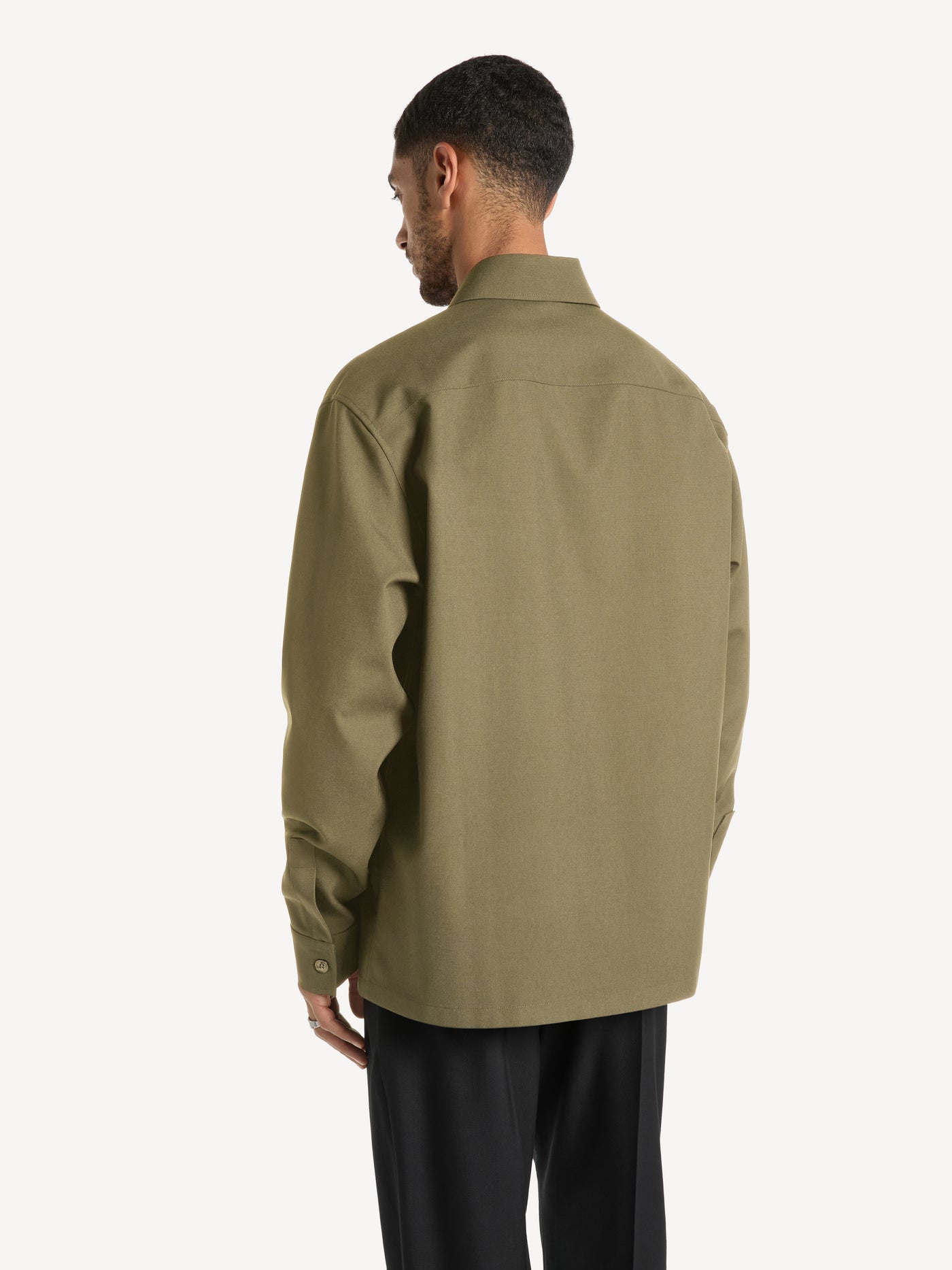 Wool overshirt with leather Balmain Vintage label