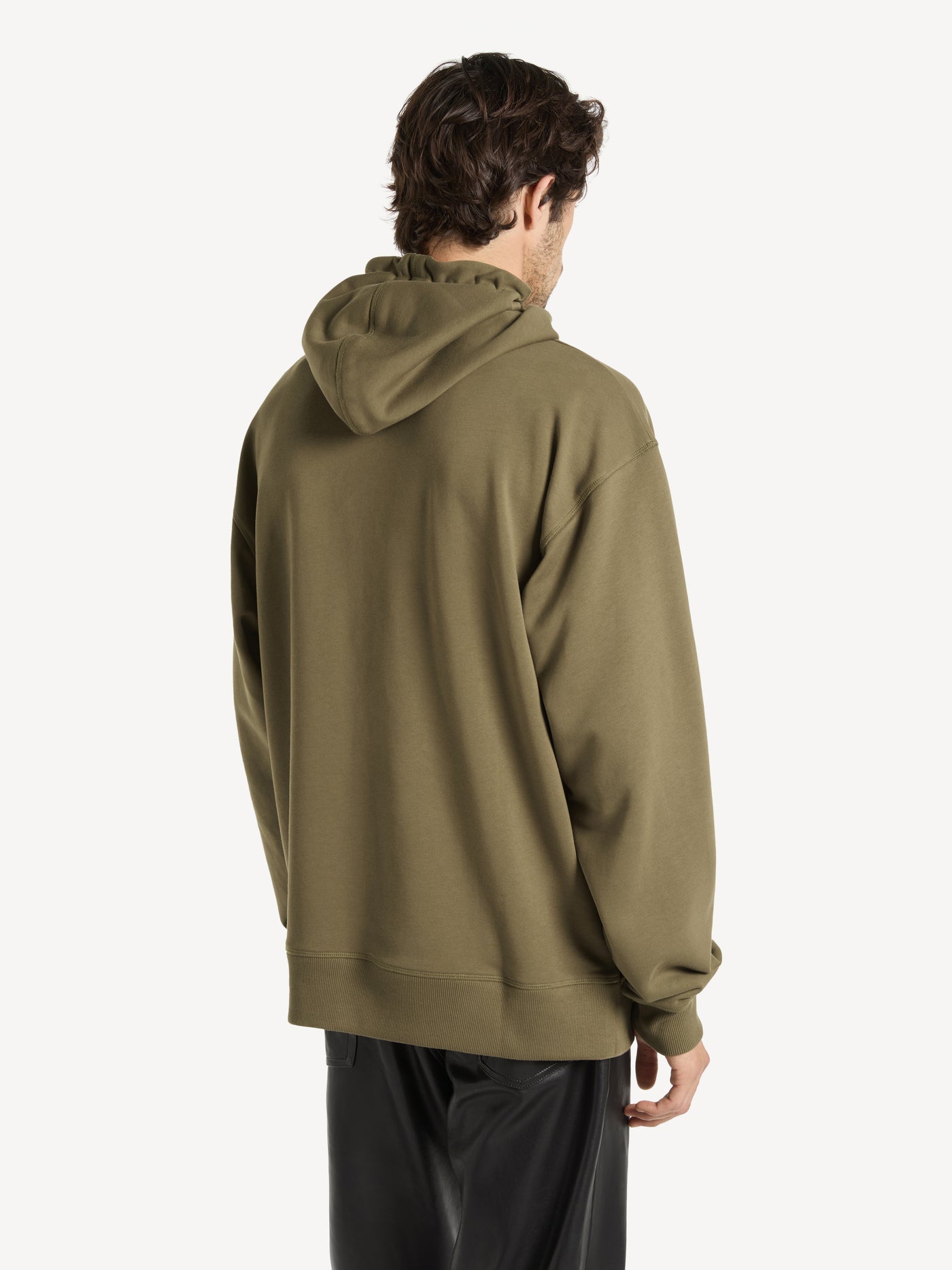 Kapuzenpullover mit Balmain Vintage-Etikett aus Leder